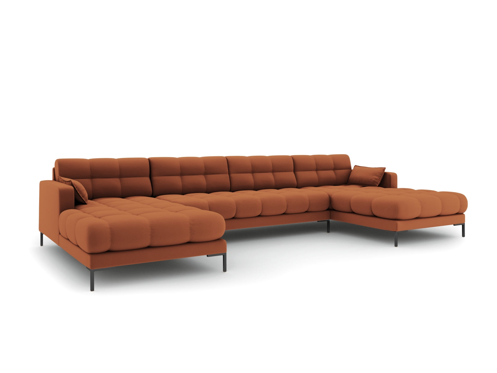 Mamaia Panoramic Sofa 6 Sitzer in Brick/Schwarz-Neve präsentiert im Onlineshop von KAQTU Design AG. 5er Sofa ist von Micadoni