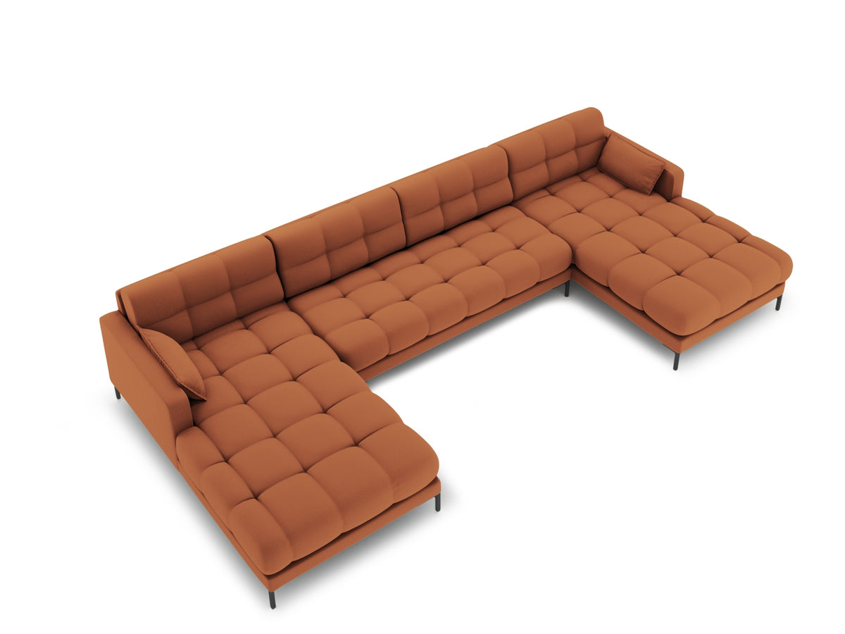 Mamaia Panoramic Sofa 6 Sitzer in Brick/Schwarz-Neve präsentiert im Onlineshop von KAQTU Design AG. 5er Sofa ist von Micadoni
