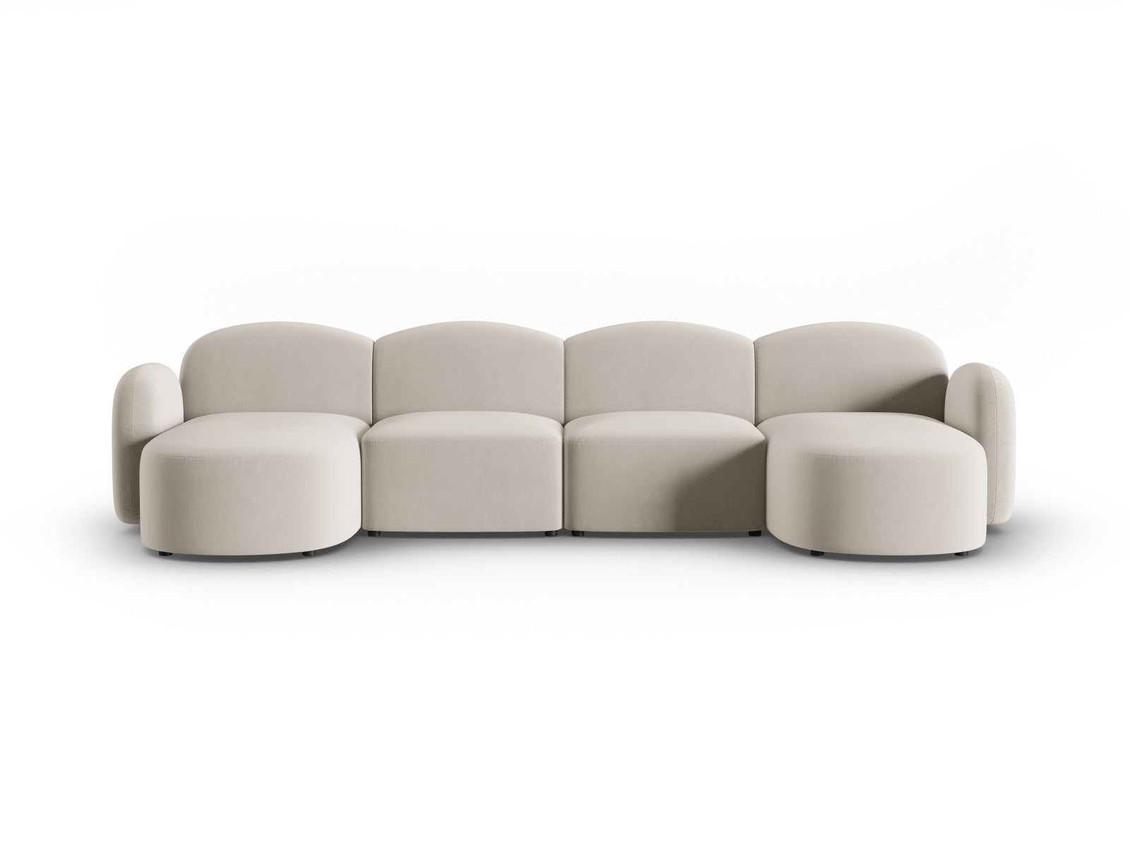 Blair Velour Panoramic Sofa 6 Sitzer in Ecru-Casino präsentiert im Onlineshop von KAQTU Design AG. 5er Sofa ist von Micadoni