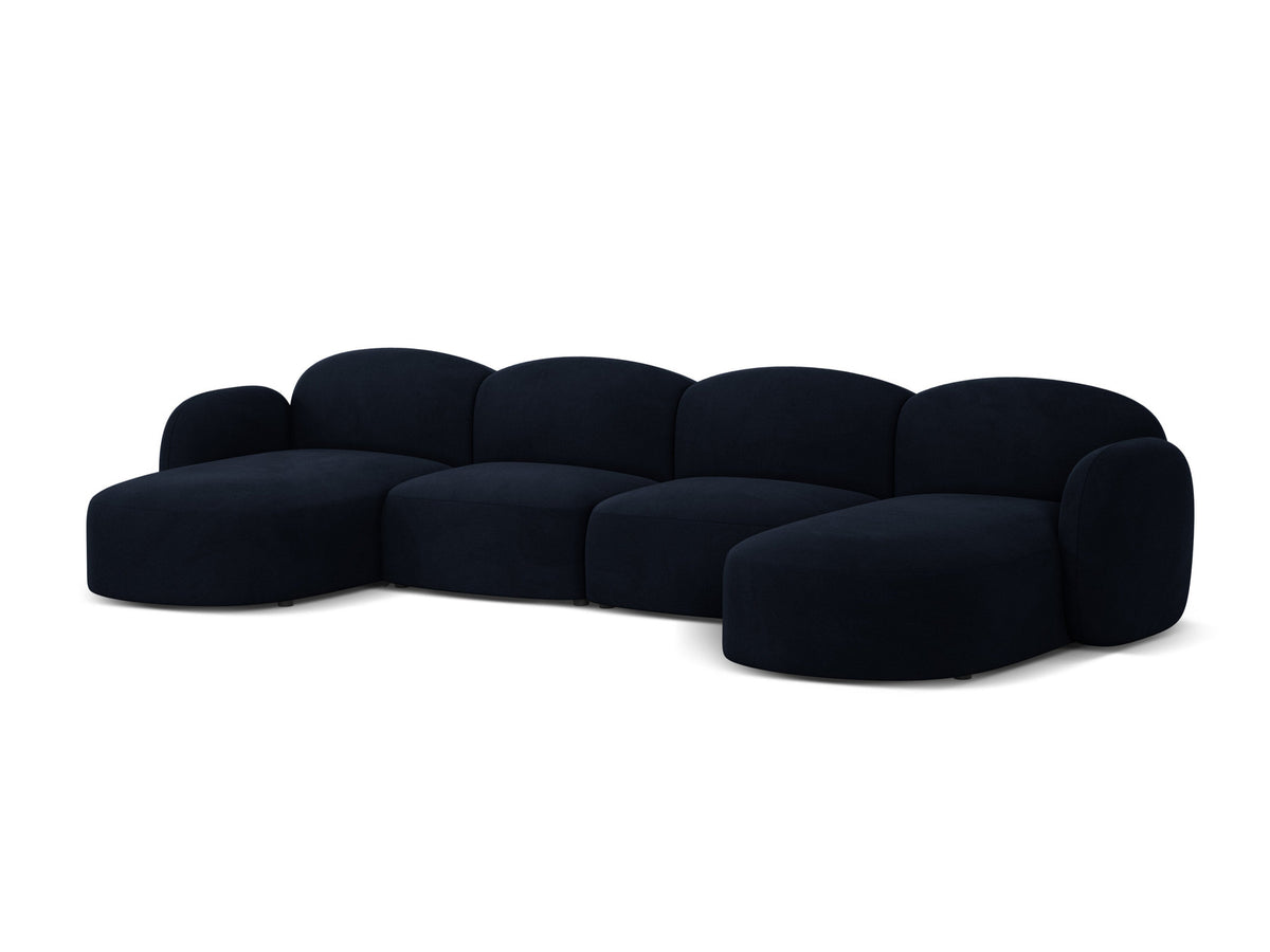 Blair Velour Panoramic Sofa 6 Sitzer in Royal Blue-Casino präsentiert im Onlineshop von KAQTU Design AG. 5er Sofa ist von Micadoni