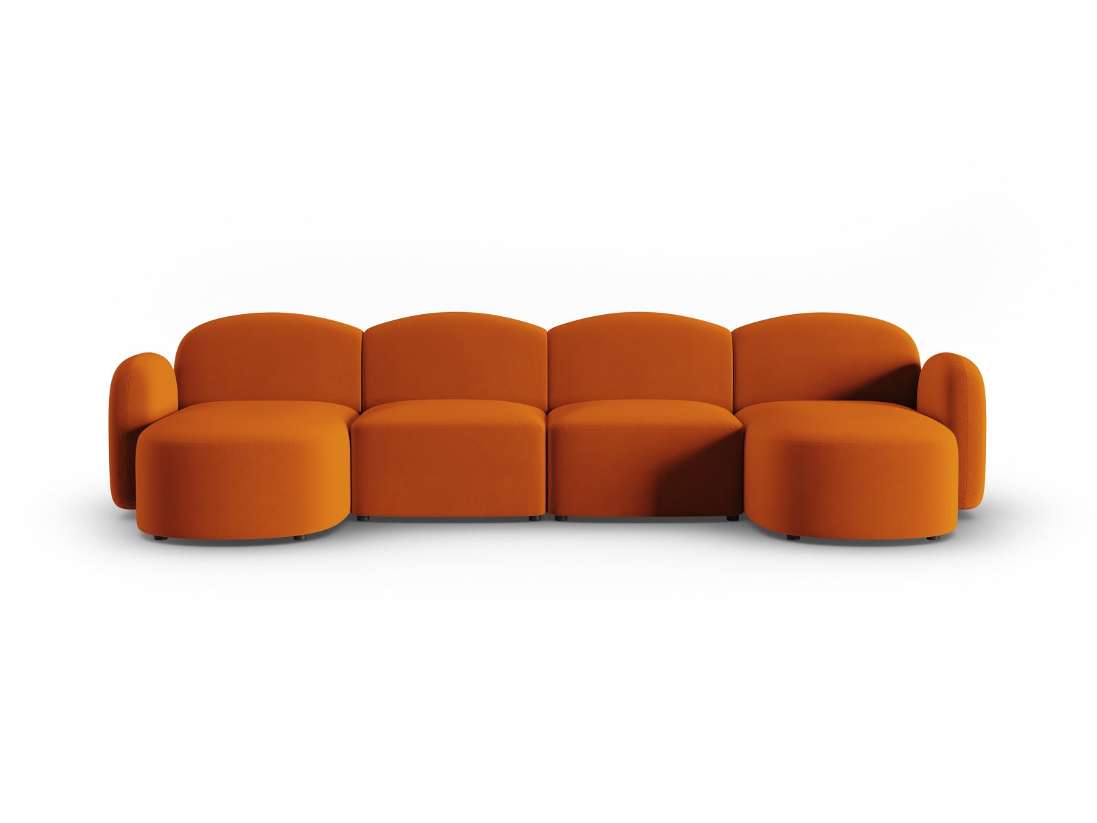 Blair Velour Panoramic Sofa 6 Sitzer in Terracotta präsentiert im Onlineshop von KAQTU Design AG. 5er Sofa ist von Micadoni