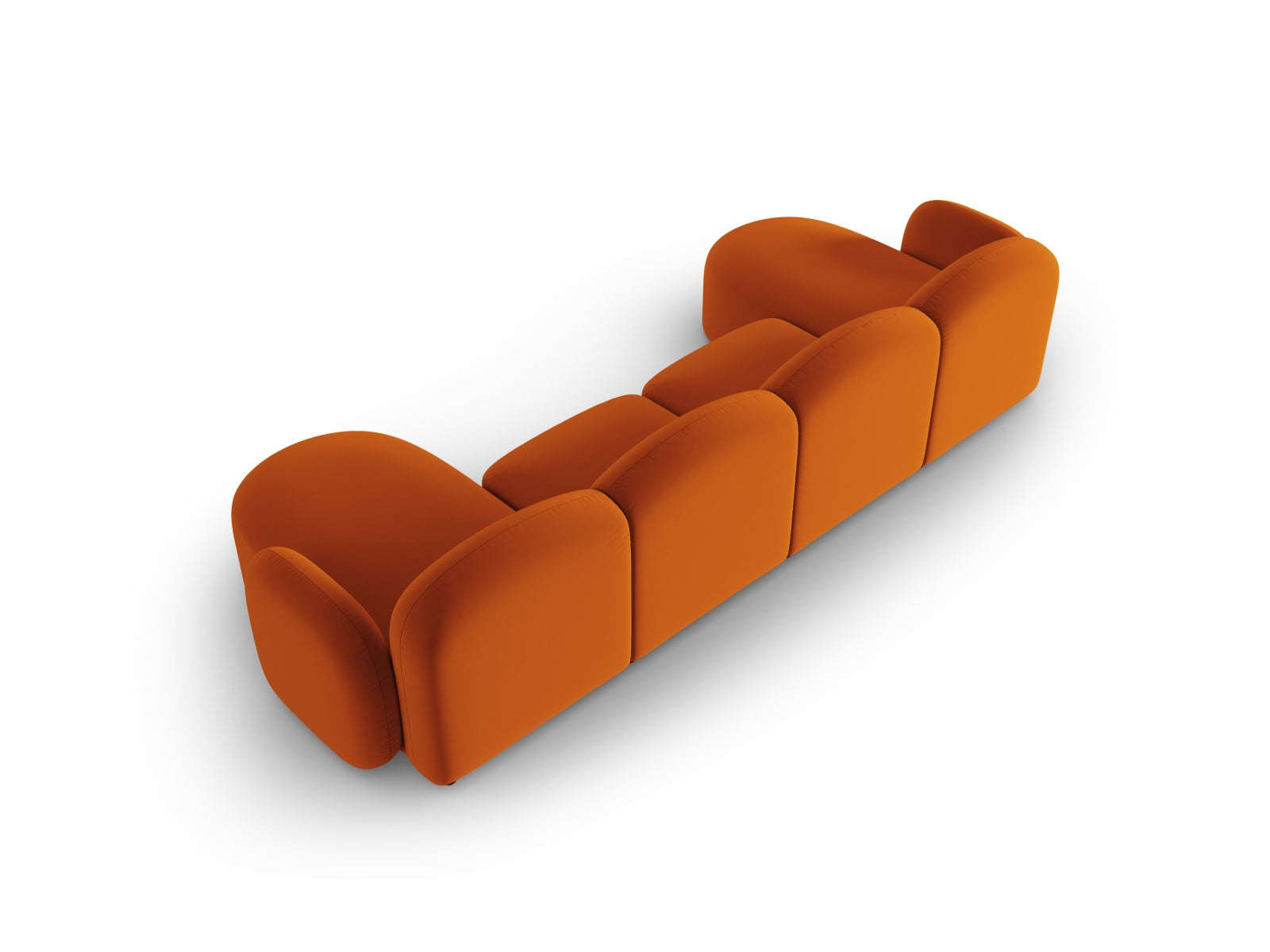 Entdecken Sie das elegante Blair Velour Panoramic Sofa für 6 Personen von Micadoni – perfekt für stilvolle Wohnzimmer und entspannte Abende.