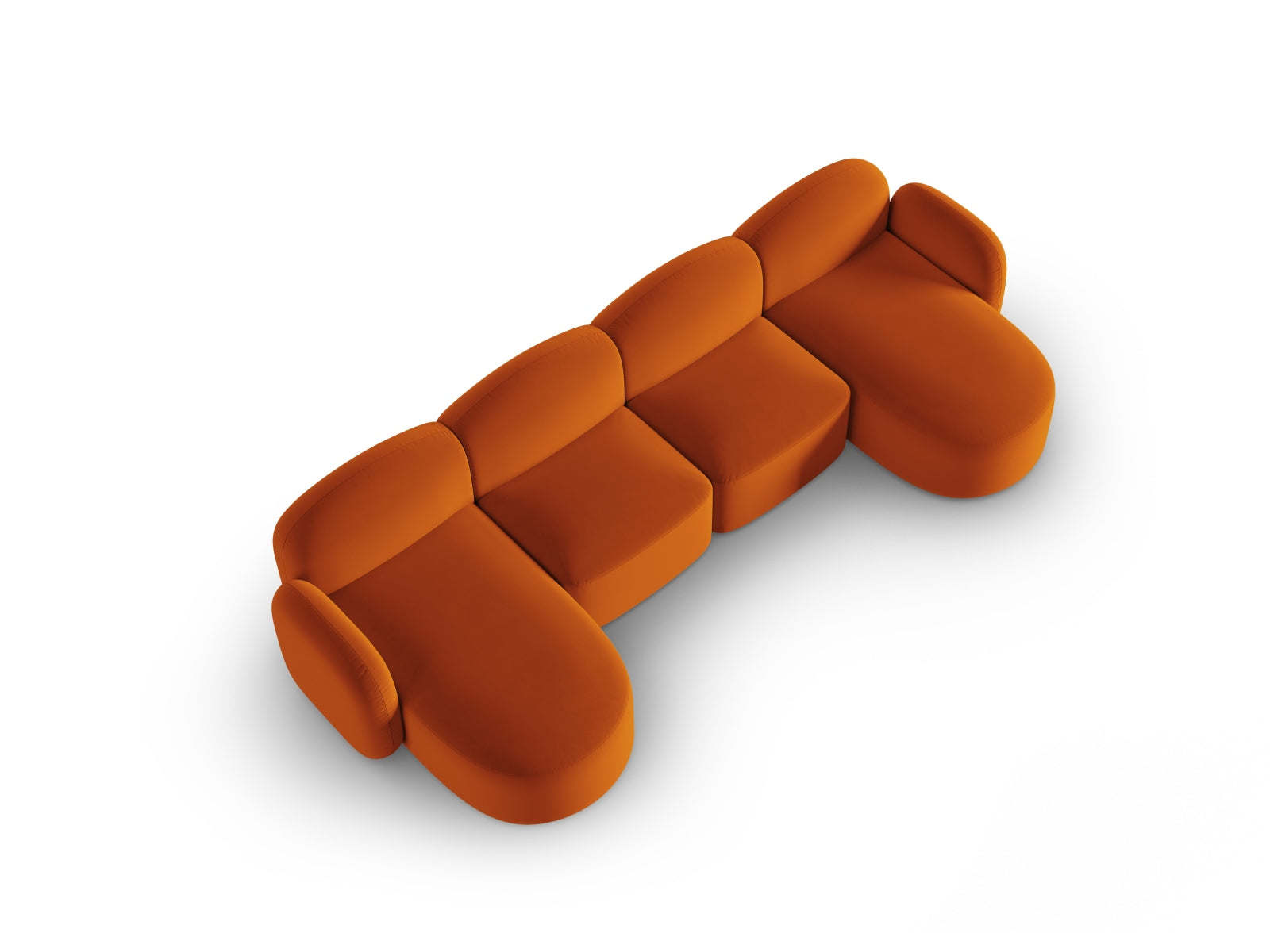 Erleben Sie das stilvolle Blair Velour Panoramic Sofa für 6 Personen von Micadoni – ideal für gemütliche Abende und moderne Wohnräume.