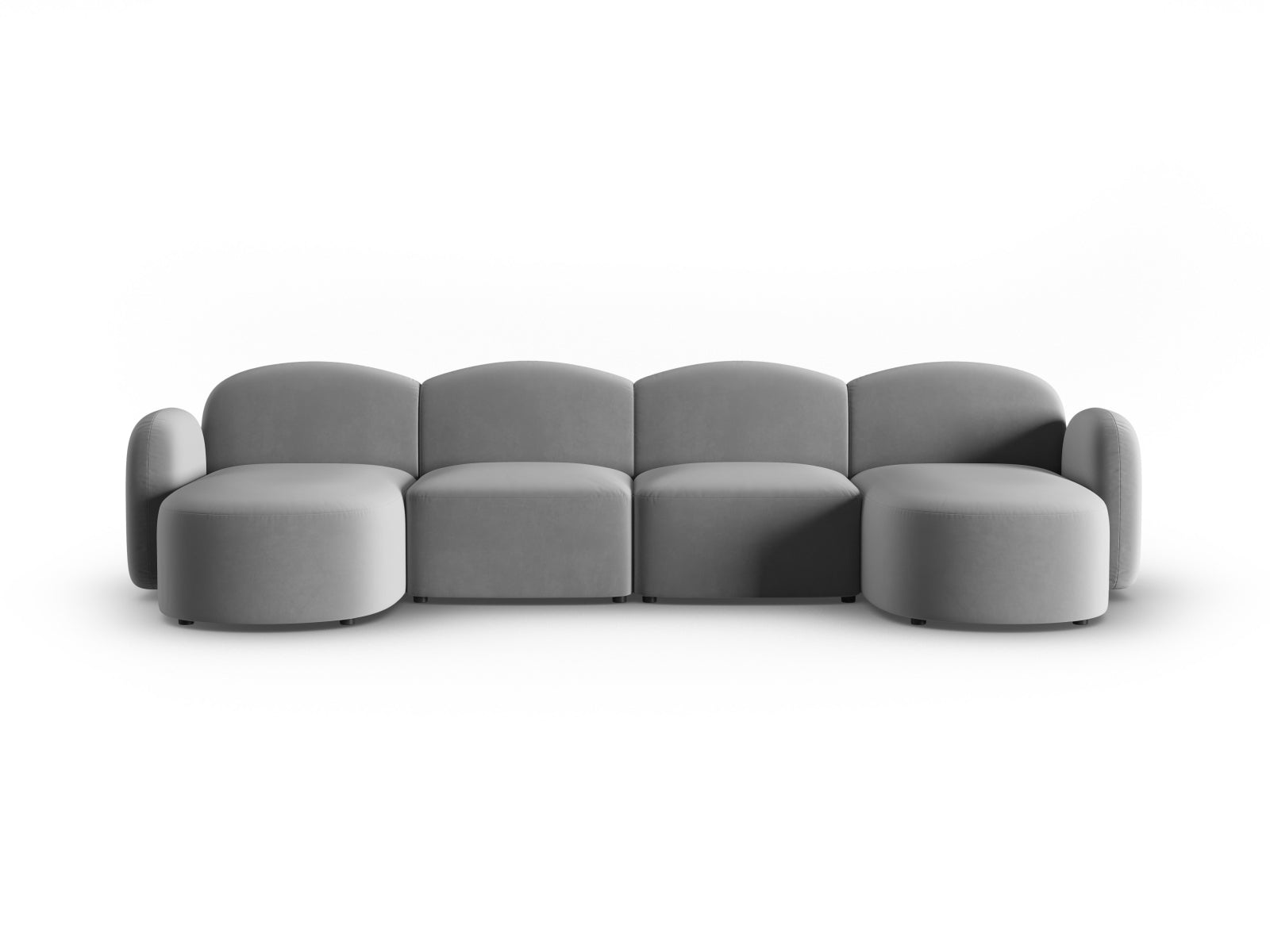 Blair Velour Panoramic Sofa 6 Sitzer in Light Grey präsentiert im Onlineshop von KAQTU Design AG. 5er Sofa ist von Micadoni