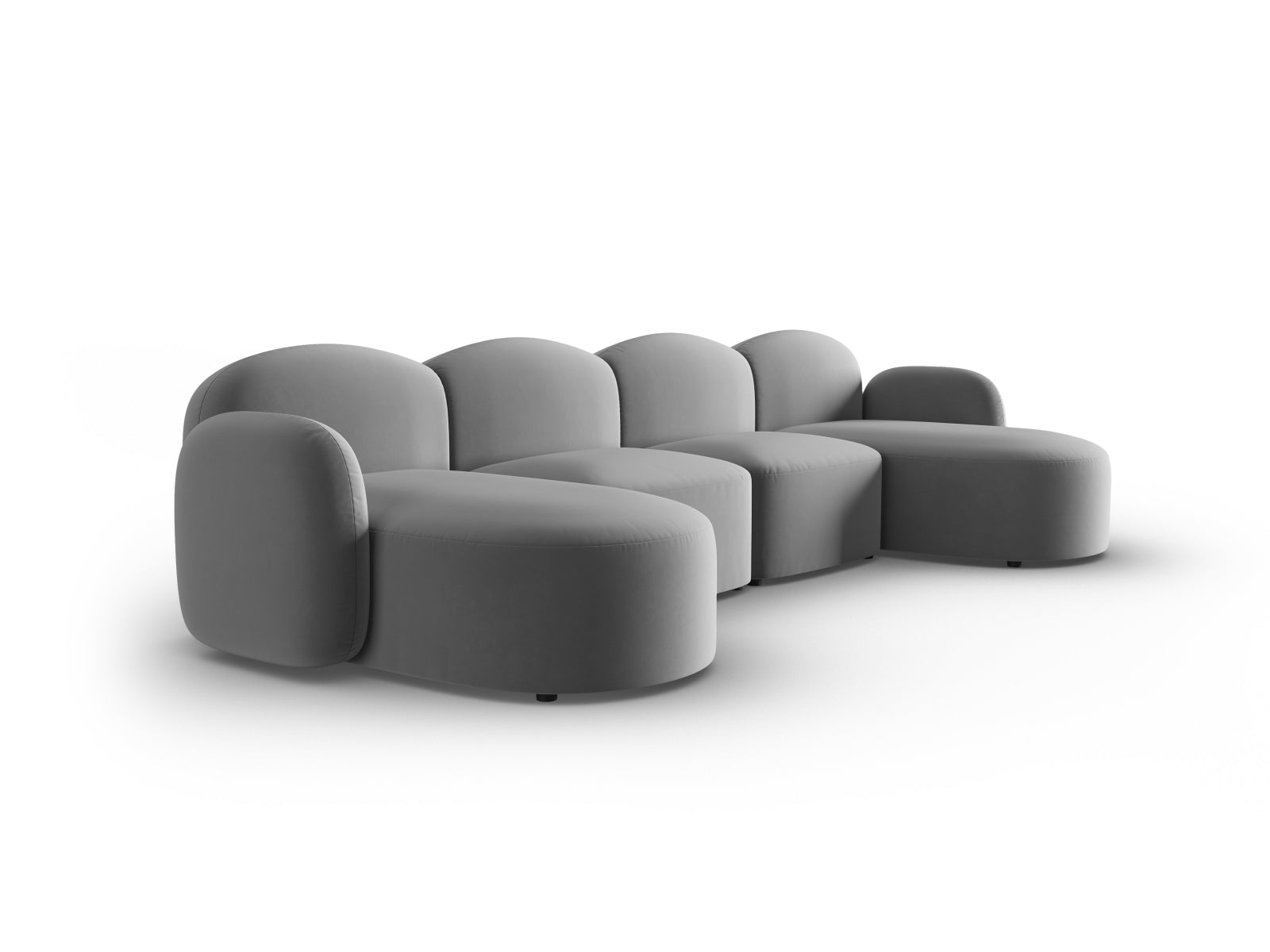 Entdecken Sie das elegante Blair Velour Panoramic Sofa für 6 Personen von Micadoni – perfekt für stilvolle Wohnzimmer und entspannte Abende.