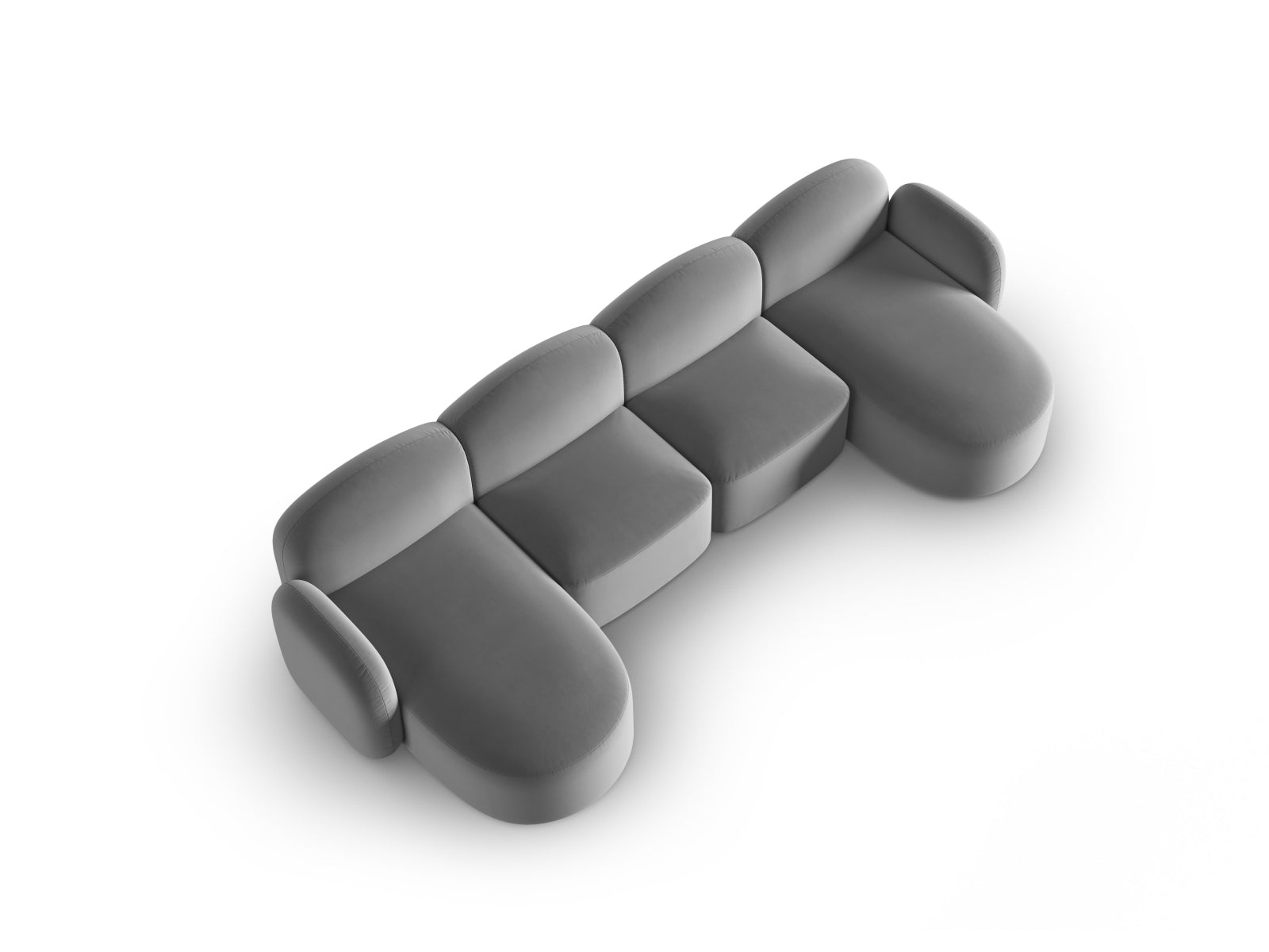 Entdecken Sie das elegante Blair Velour Panoramic Sofa für 6 Personen von Micadoni – perfekt für stilvolle Wohnräume und entspannte Abende.