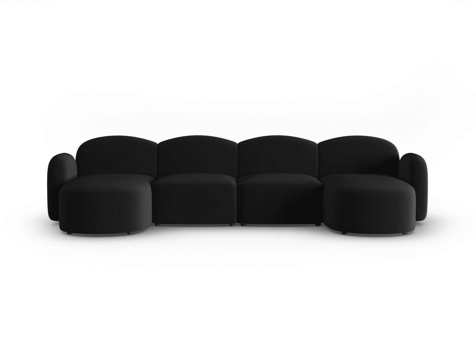 Blair Velour Panoramic Sofa 6 Sitzer in Black präsentiert im Onlineshop von KAQTU Design AG. 5er Sofa ist von Micadoni