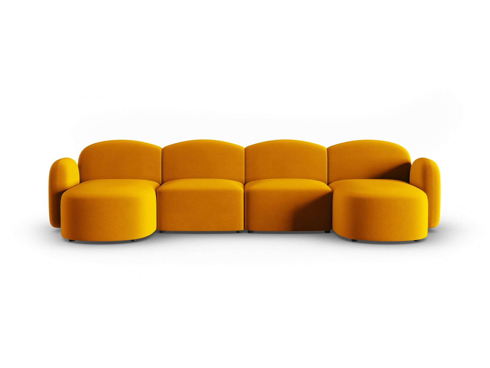 Blair Velour Panoramic Sofa 6 Sitzer in Yellow präsentiert im Onlineshop von KAQTU Design AG. 5er Sofa ist von Micadoni