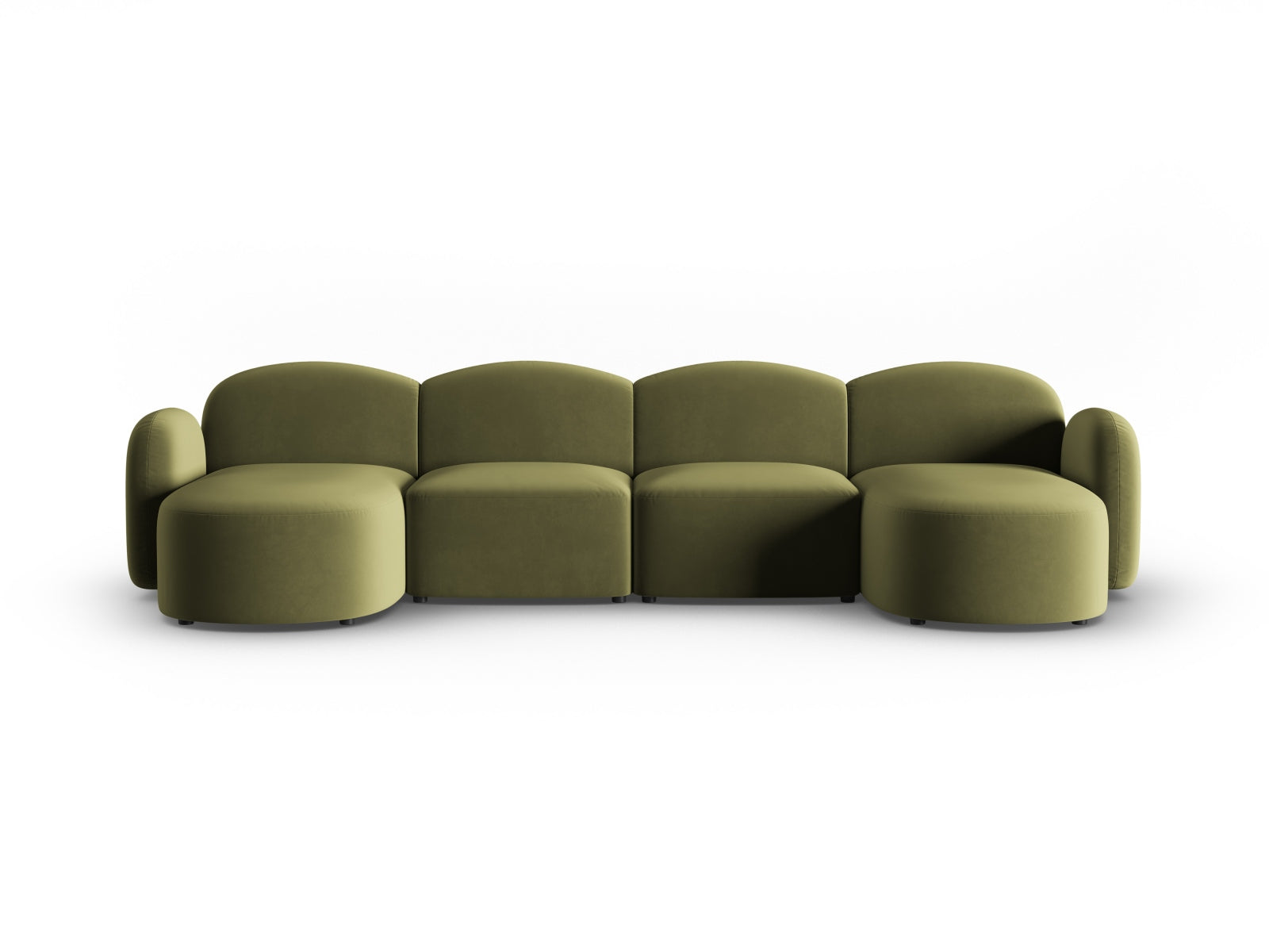 Blair Velour Panoramic Sofa 6 Sitzer in Light Green präsentiert im Onlineshop von KAQTU Design AG. 5er Sofa ist von Micadoni