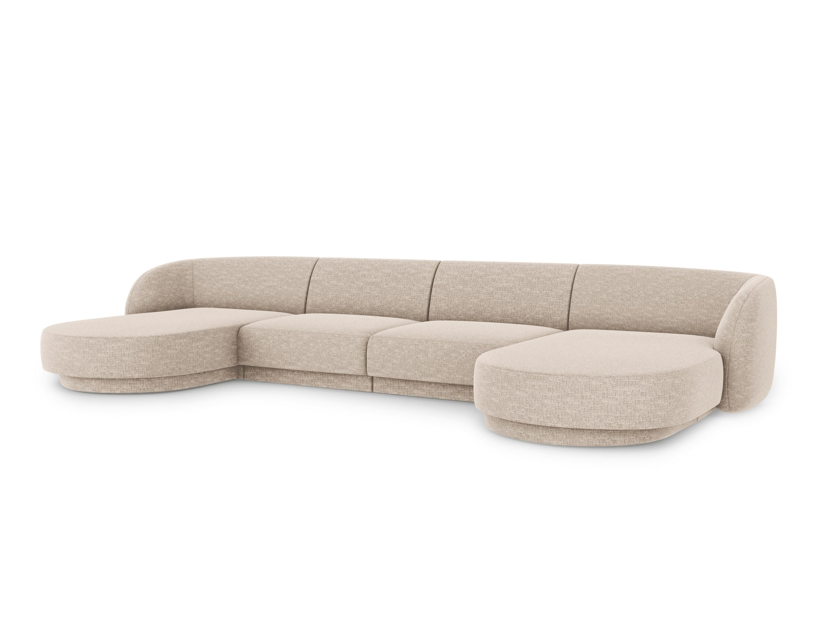 Elegantes Miley Panoramic Sofa für 5 Personen in stilvollem Beige-Eden, ideal für moderne Wohnräume und gemütliche Abende.