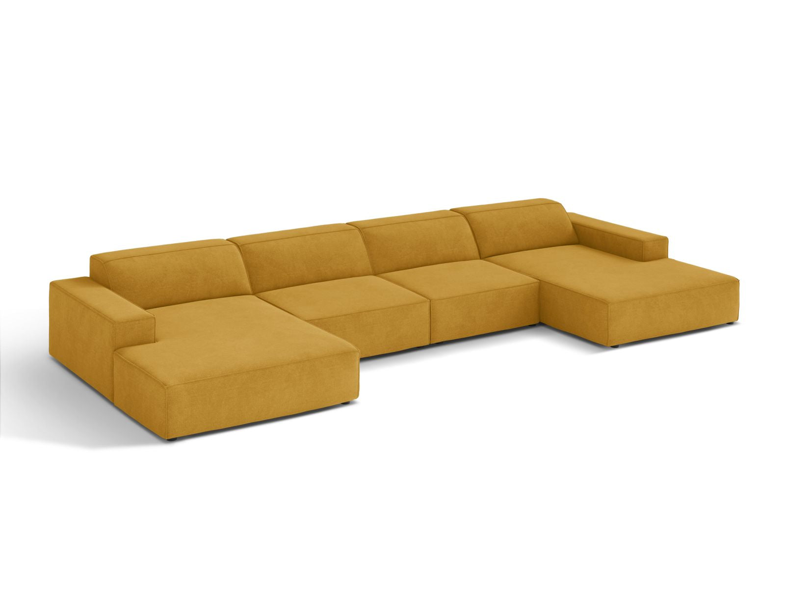 Elegantes 6-Sitzer Sofa Jodie in strahlendem Gelb, ideal für moderne Wohnräume, präsentiert von Micadoni.