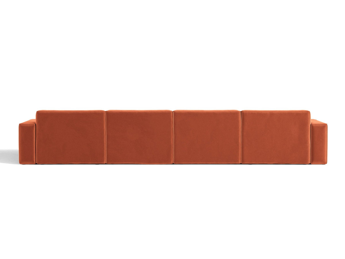 Modulares Panoramasofa Jodie von Micadoni, Ecksofa in Leichtes Beige mit Samtbezug Venus und schwarzen Kunststoffbeinen