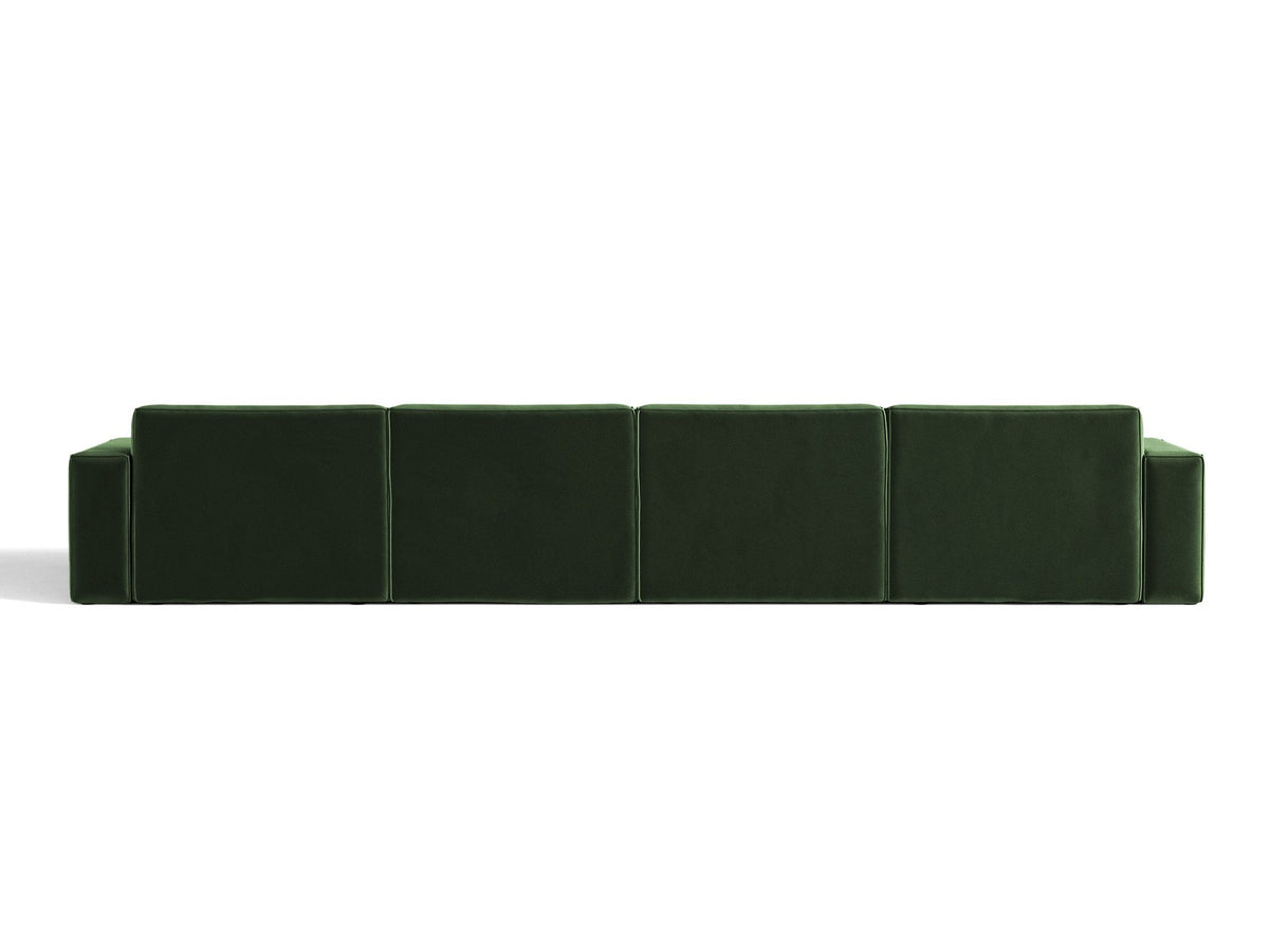 Modulares Panoramasofa Jodie von Micadoni, Ecksofa in Leichtes Beige mit Samtbezug Venus und schwarzen Kunststoffbeinen