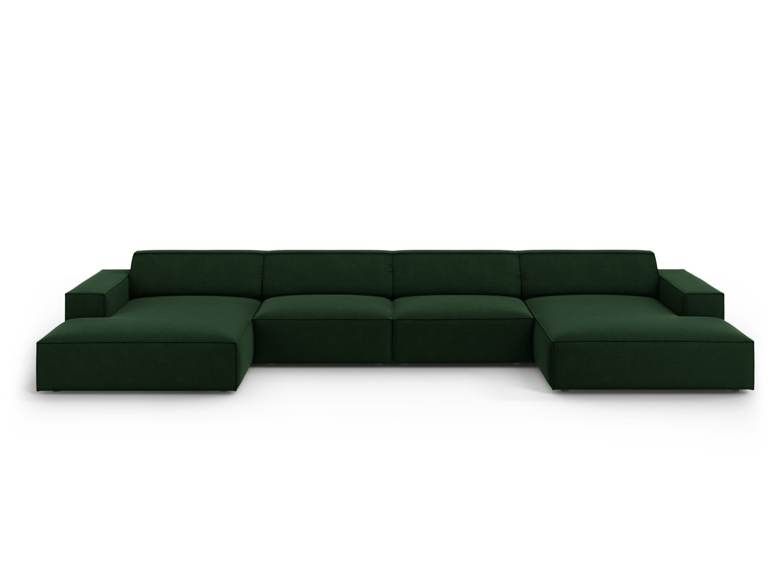 Jodie Velour modulares Panoramic Sofa 6 Sitzer in Bottle Green präsentiert im Onlineshop von KAQTU Design AG. 3er Sofa ist von Micadoni