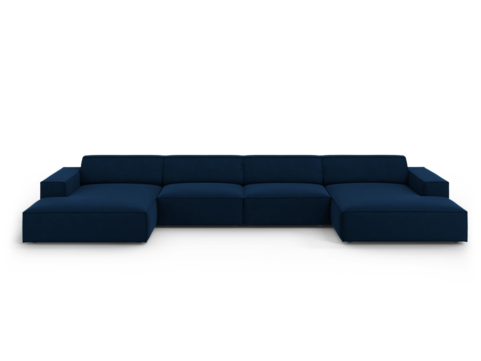 Jodie Velour modulares Panoramic Sofa 6 Sitzer in Royal Blue-Bluvel präsentiert im Onlineshop von KAQTU Design AG. 3er Sofa ist von Micadoni