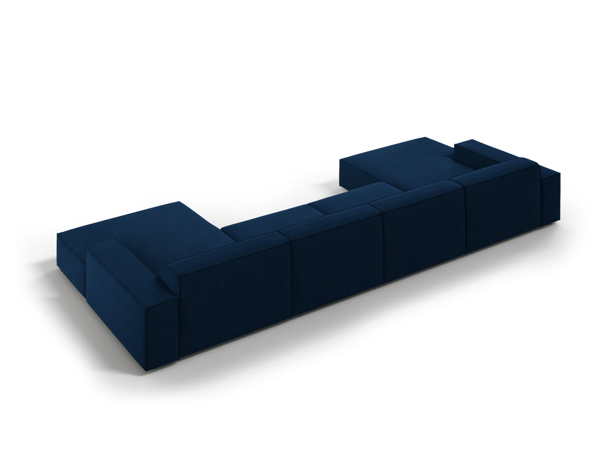 Jodie Velour modulares Panoramic Sofa 6 Sitzer in Royal Blue-Bluvel präsentiert im Onlineshop von KAQTU Design AG. 3er Sofa ist von Micadoni