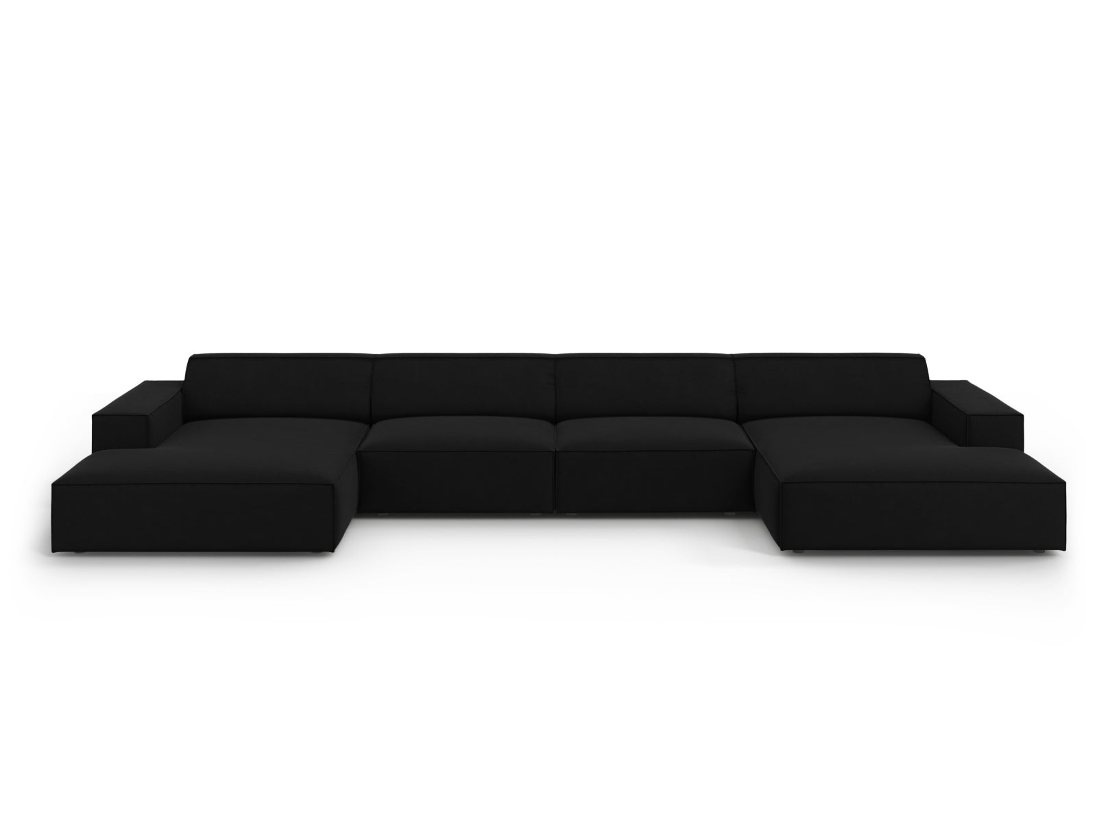Jodie Velour modulares Panoramic Sofa 6 Sitzer in Black präsentiert im Onlineshop von KAQTU Design AG. 3er Sofa ist von Micadoni