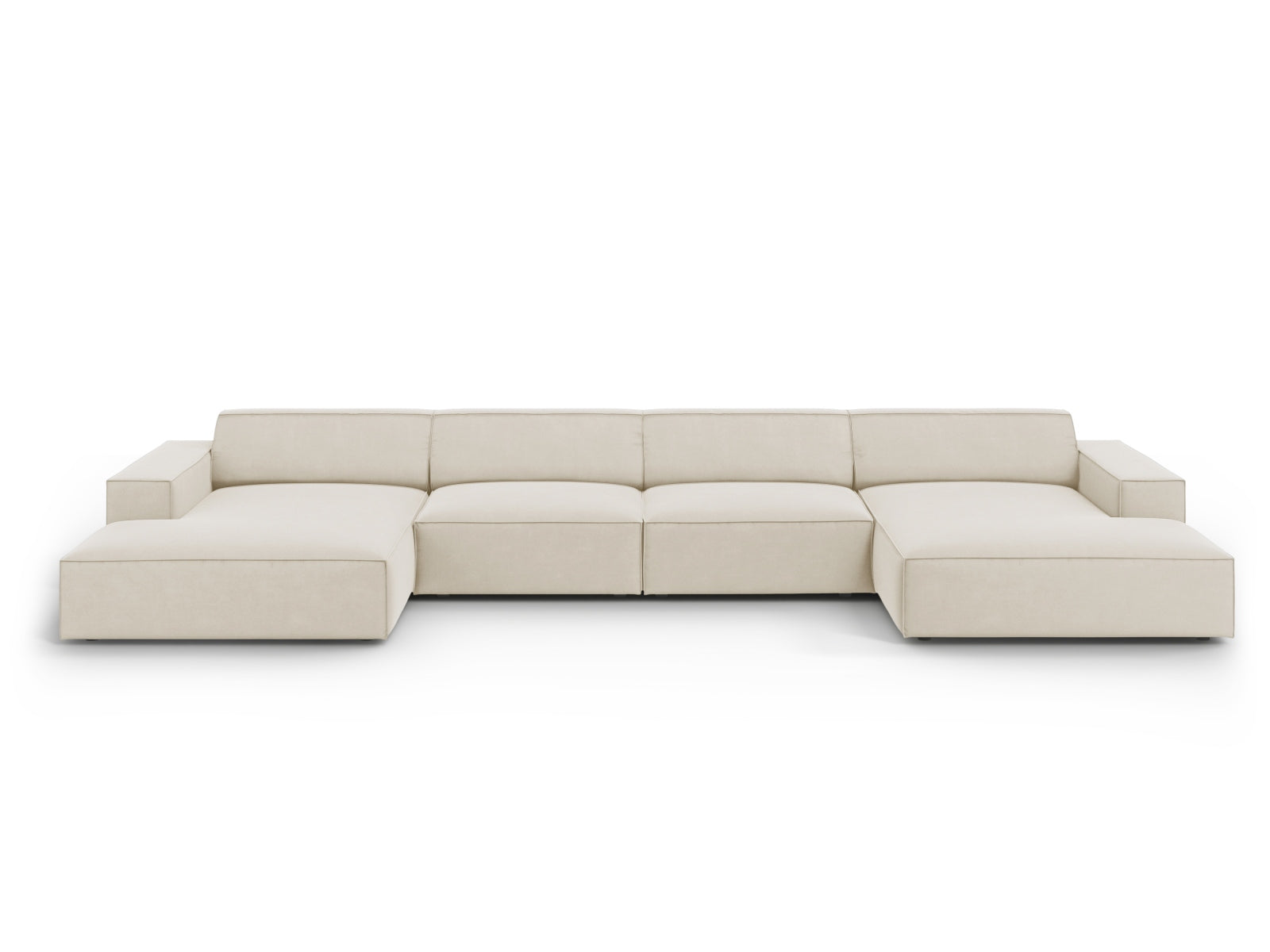 Jodie Velour modulares Panoramic Sofa 6 Sitzer in Dark Beige präsentiert im Onlineshop von KAQTU Design AG. 3er Sofa ist von Micadoni
