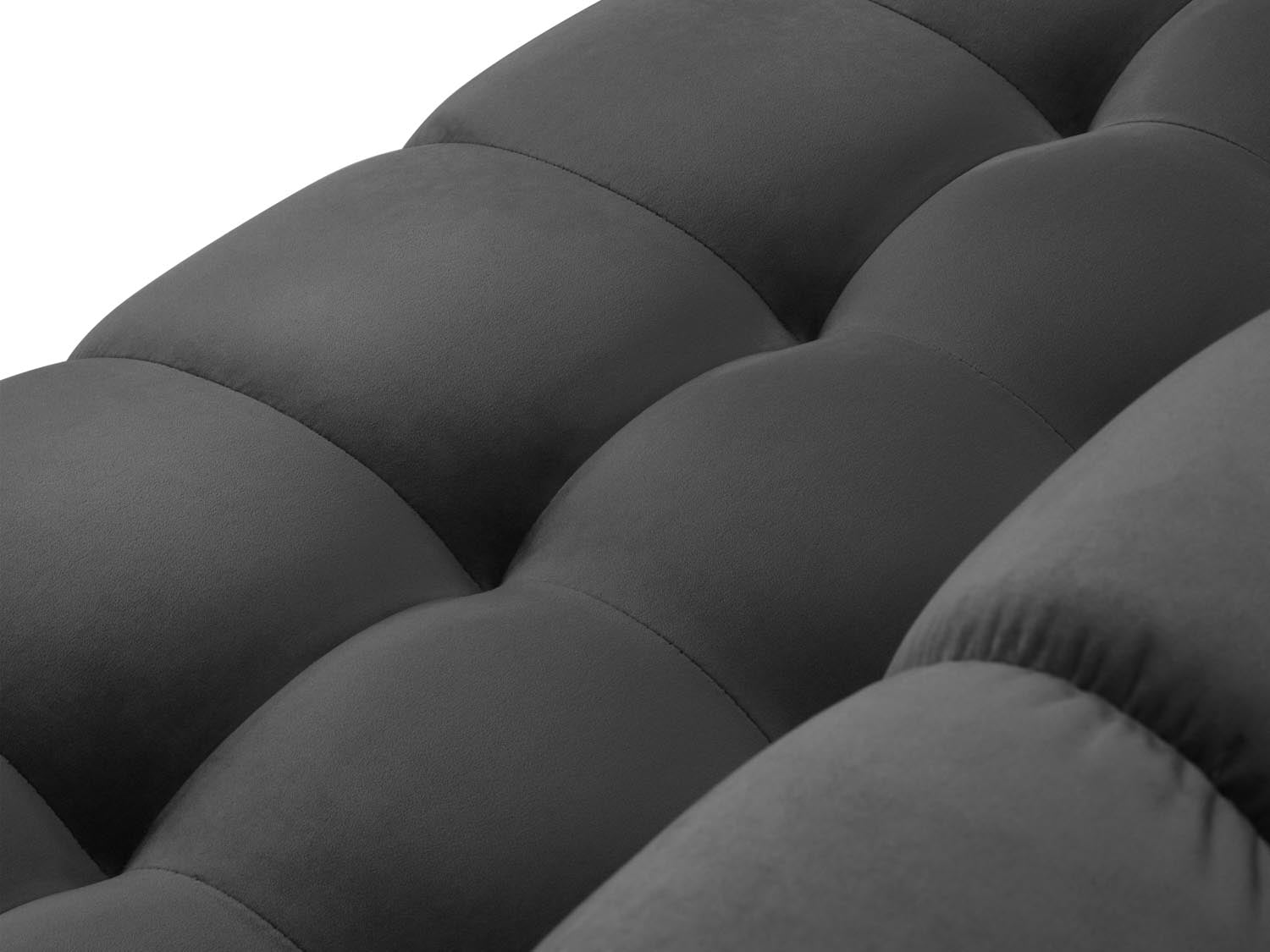 Elegantes 6-Sitzer Sofa Mamaia aus weichem Velours in Dunkelgrau, ideal für gesellige Runden und stilvolle Einrichtung.