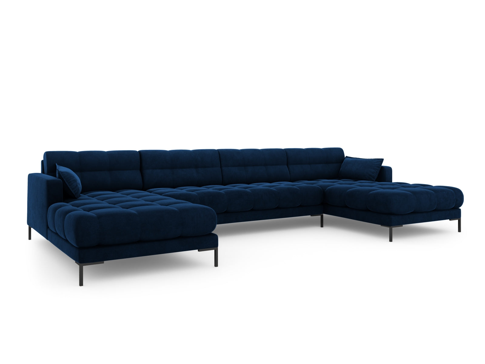 Stylisches Mamaia Velour Panoramic Sofa für 6 Personen, perfekt für moderne Wohnräume, mit weichem Veloursbezug und großzügigem Platzangebot.