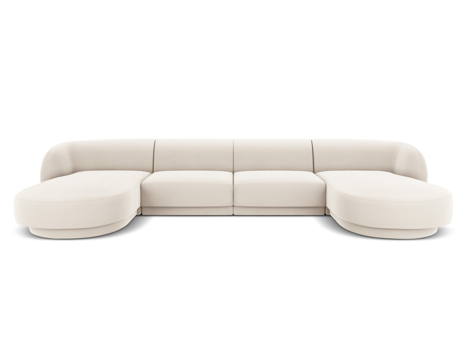 Miley Velour Panoramic Sofa 5 Sitzer in Light Beige-Bluvel präsentiert im Onlineshop von KAQTU Design AG. 3er Sofa ist von Micadoni