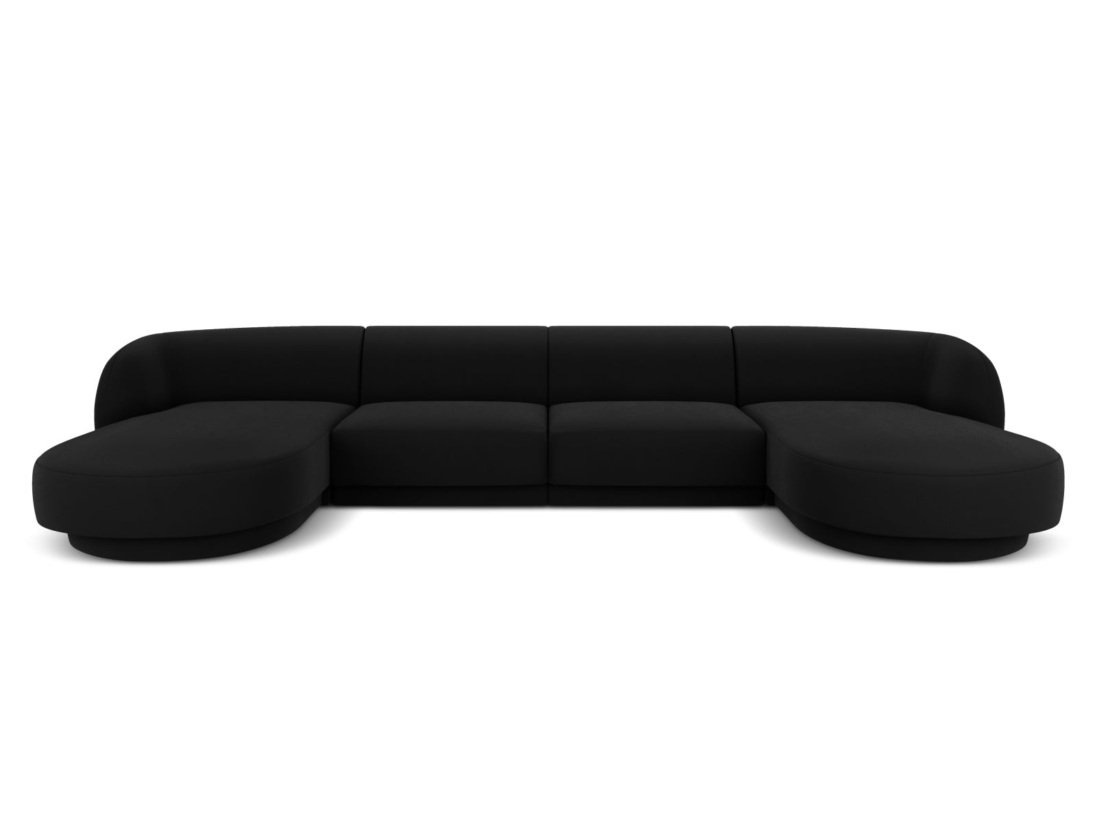 Miley Velour Panoramic Sofa 5 Sitzer in Black-Bluvel präsentiert im Onlineshop von KAQTU Design AG. 3er Sofa ist von Micadoni