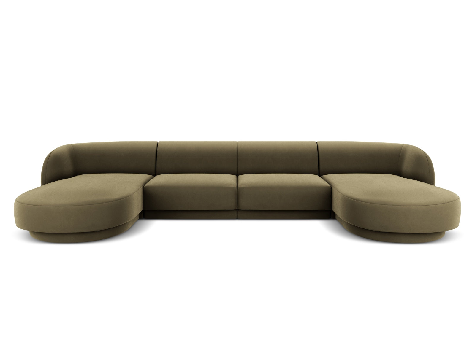 Miley Velour Panoramic Sofa 5 Sitzer in Green-Bluvel präsentiert im Onlineshop von KAQTU Design AG. 3er Sofa ist von Micadoni