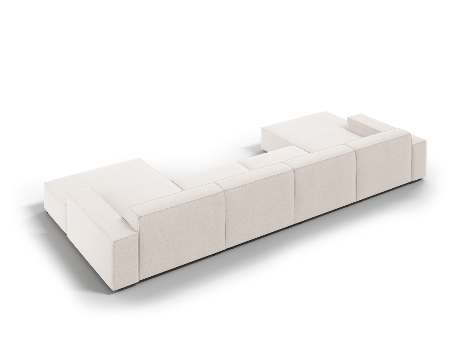 Elegantes, modulares 6-Sitzer Sofa "Jodie" in hellem Beige, ideal für komfortable Entspannung und gesellige Zusammenkünfte im Wohnbereich.