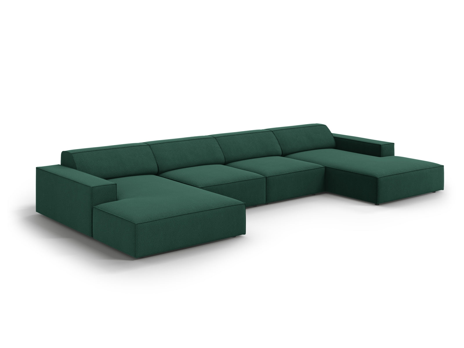 Stilvolles, modulares 6-Sitzer Sofa "Jodie" in ansprechendem Grün, perfekt für gesellige Runden und zeitgemäße Einrichtung.