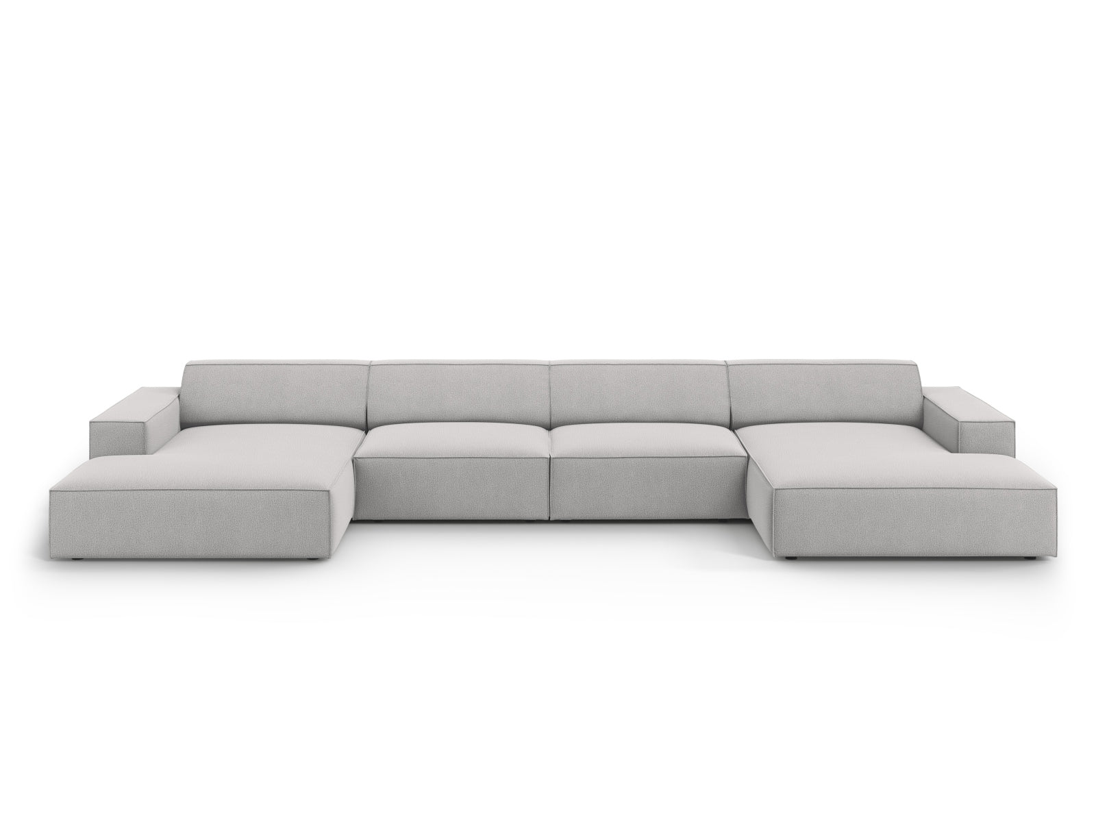 Jodie Modulares Panoramic Sofa 6 Sitzer in Light Grey-Megan präsentiert im Onlineshop von KAQTU Design AG. 3er Sofa ist von Micadoni