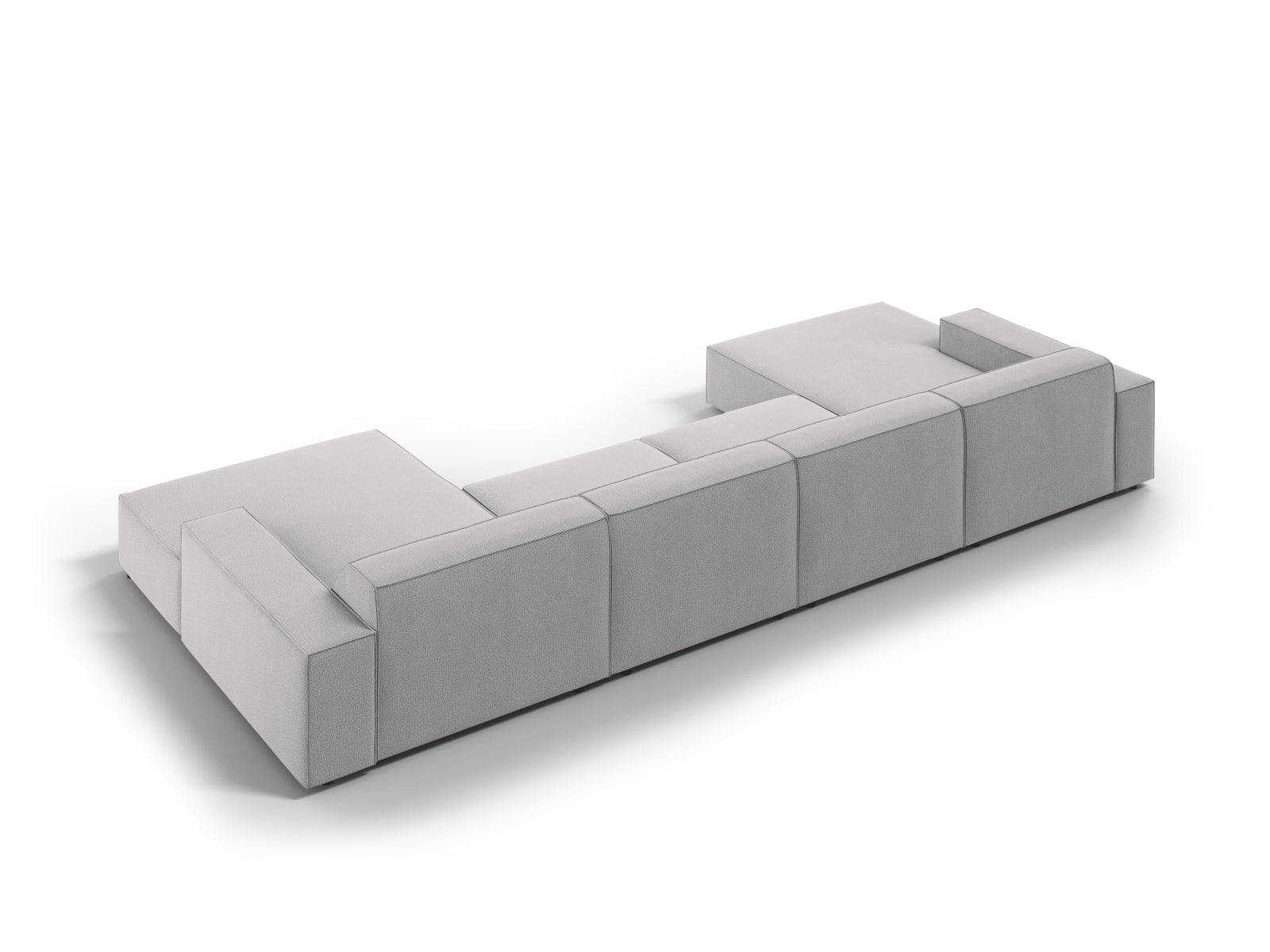 Elegantes 6-Sitzer Sofa Jodie in zeitlosem Grau, ideal für entspannte Abende und vielseitige Wohnraumgestaltungen.