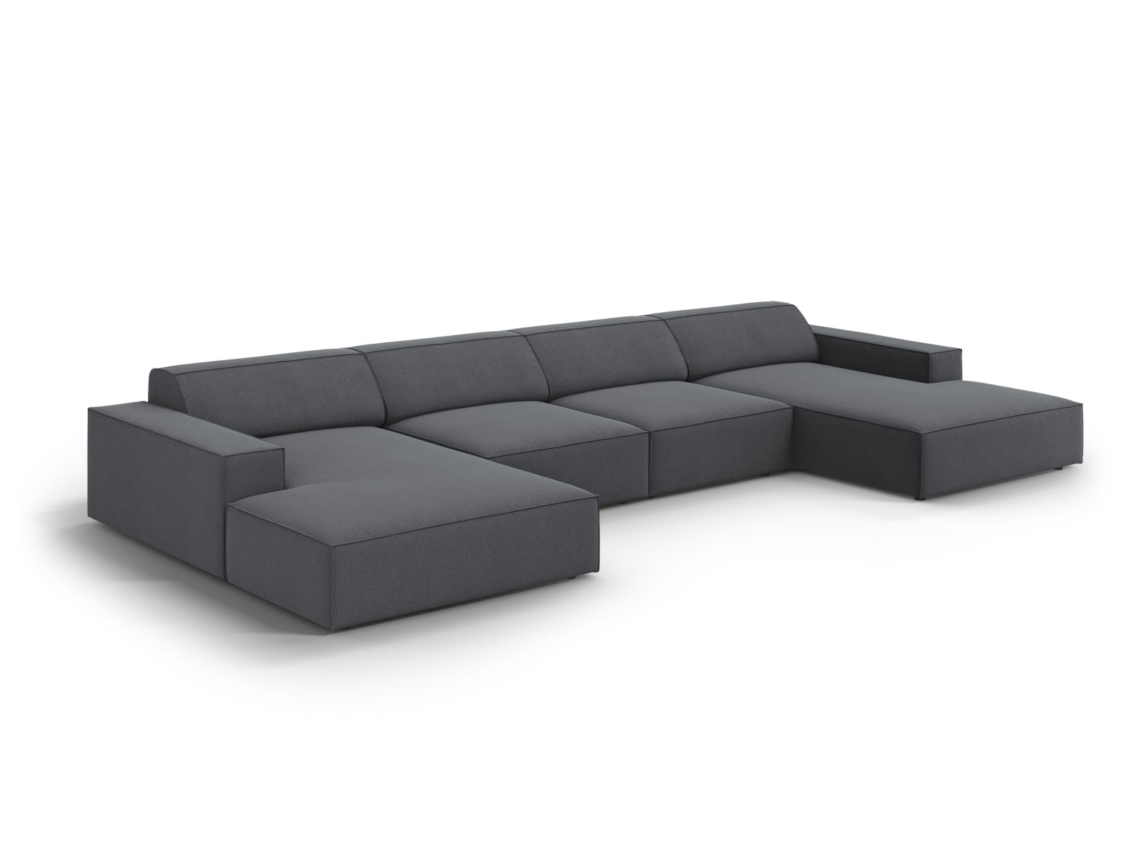 Modernes, flexibles 6-Sitzer Sofa Jodie in Dunkelgrau, perfekt für gemütliche Zusammenkünfte und stilvolle Einrichtungsideen.