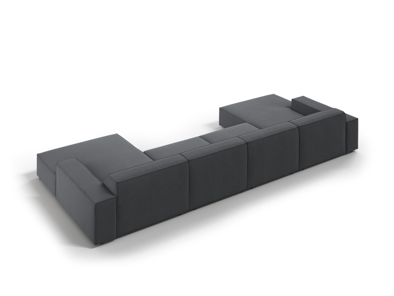 Elegantes modulares 6-Sitzer Sofa Jodie in Dunkelgrau, ideal für entspannte Abende und vielseitige Wohnraumgestaltungen.