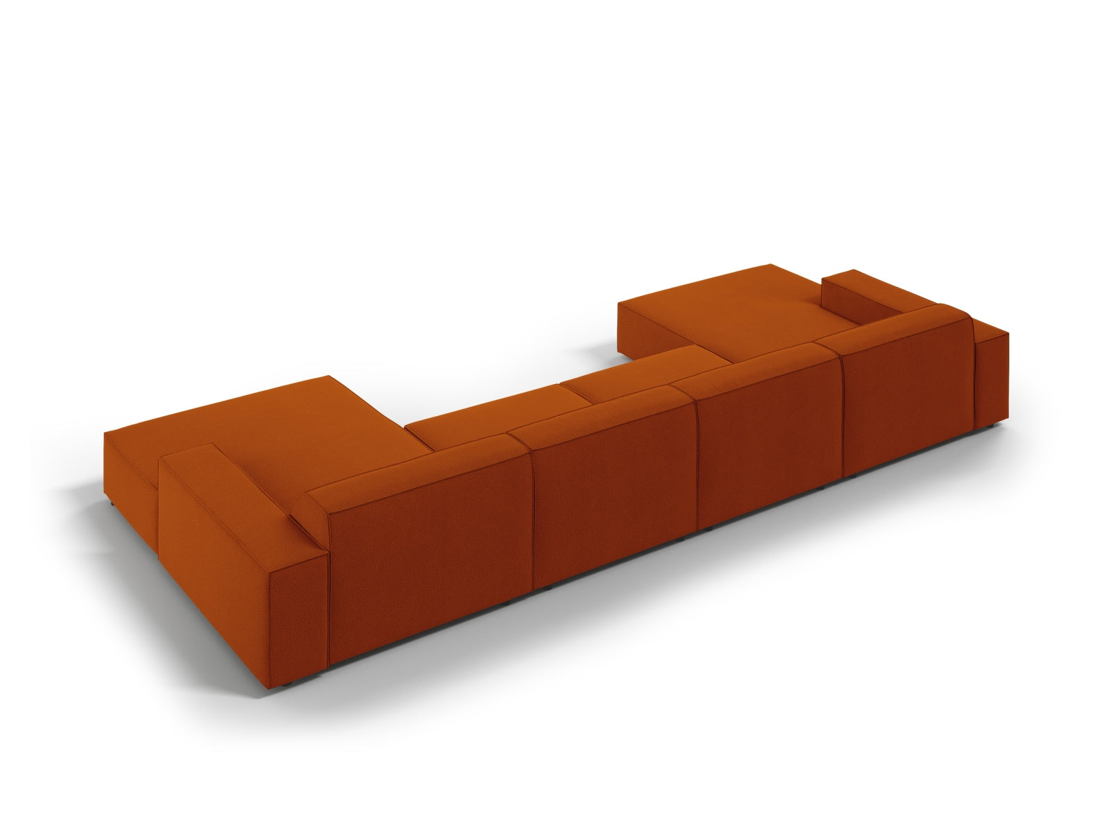 Elegantes, modulares 6-Sitzer Sofa Jodie in stilvollem Terracotta, ideal für gemütliche Abende und zeitgemäße Einrichtung.