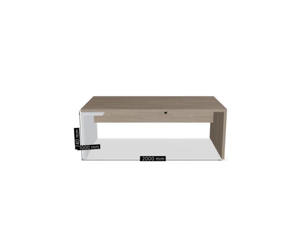 Mito MIT3P - Chefschreibtisch in Bernsteineiche präsentiert im Onlineshop von KAQTU Design AG. Schreibtisch ist von Mdd