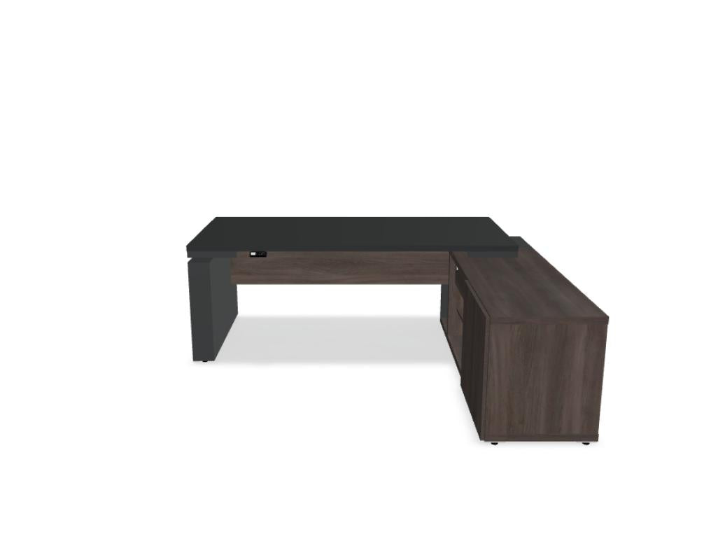 Mito Fenix MITF27RP - Chefschreibtisch mit Höhenverstellung in FENIX Schwarz Matt präsentiert im Onlineshop von KAQTU Design AG. Schreibtisch ist von Mdd