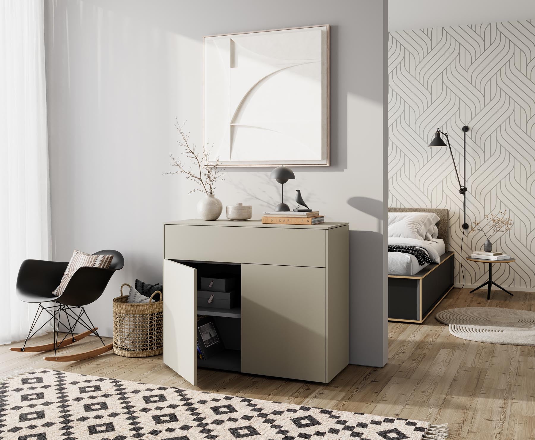 Aventa Sideboard V3 in Steingrau präsentiert im Onlineshop von KAQTU Design AG. Sideboard ist von Müller Möbelwerkstätten