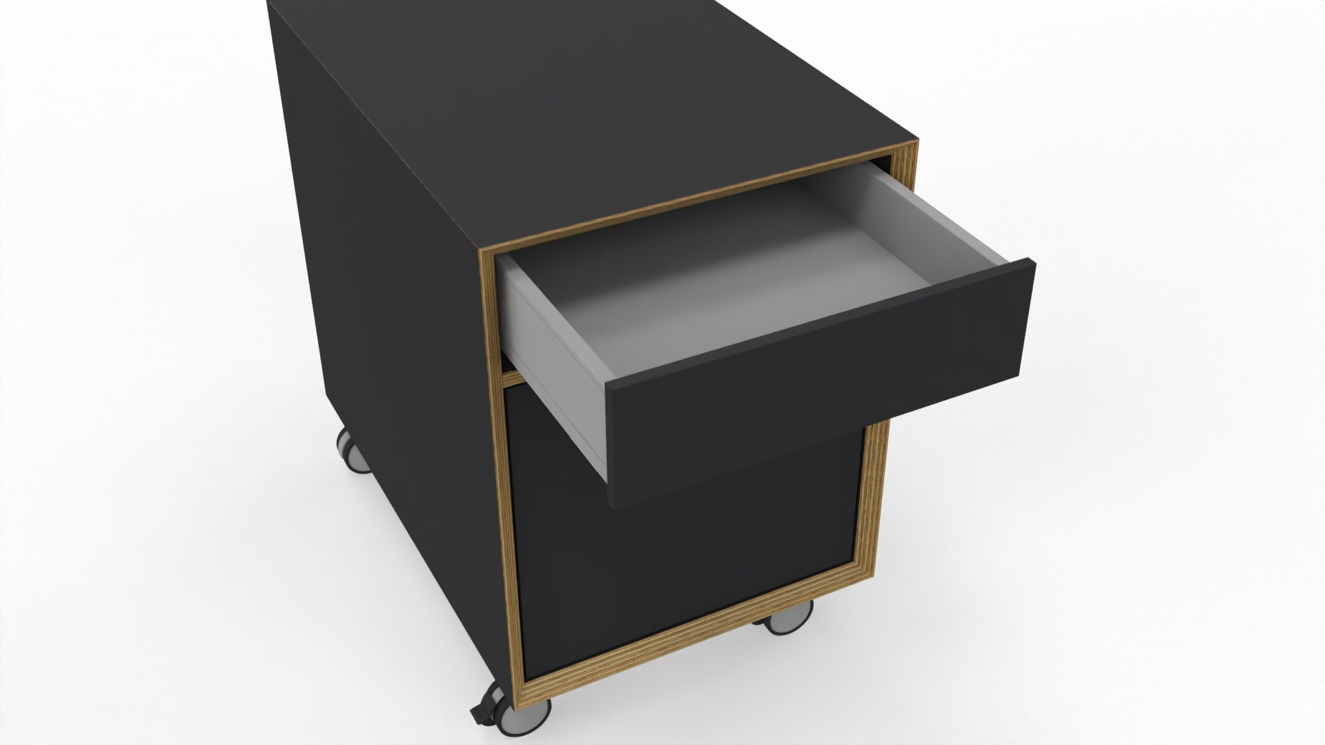 Bridge Rollcontainer links in Schwarz matt präsentiert im Onlineshop von KAQTU Design AG. Rollcontainer ist von Müller Möbelwerkstätten