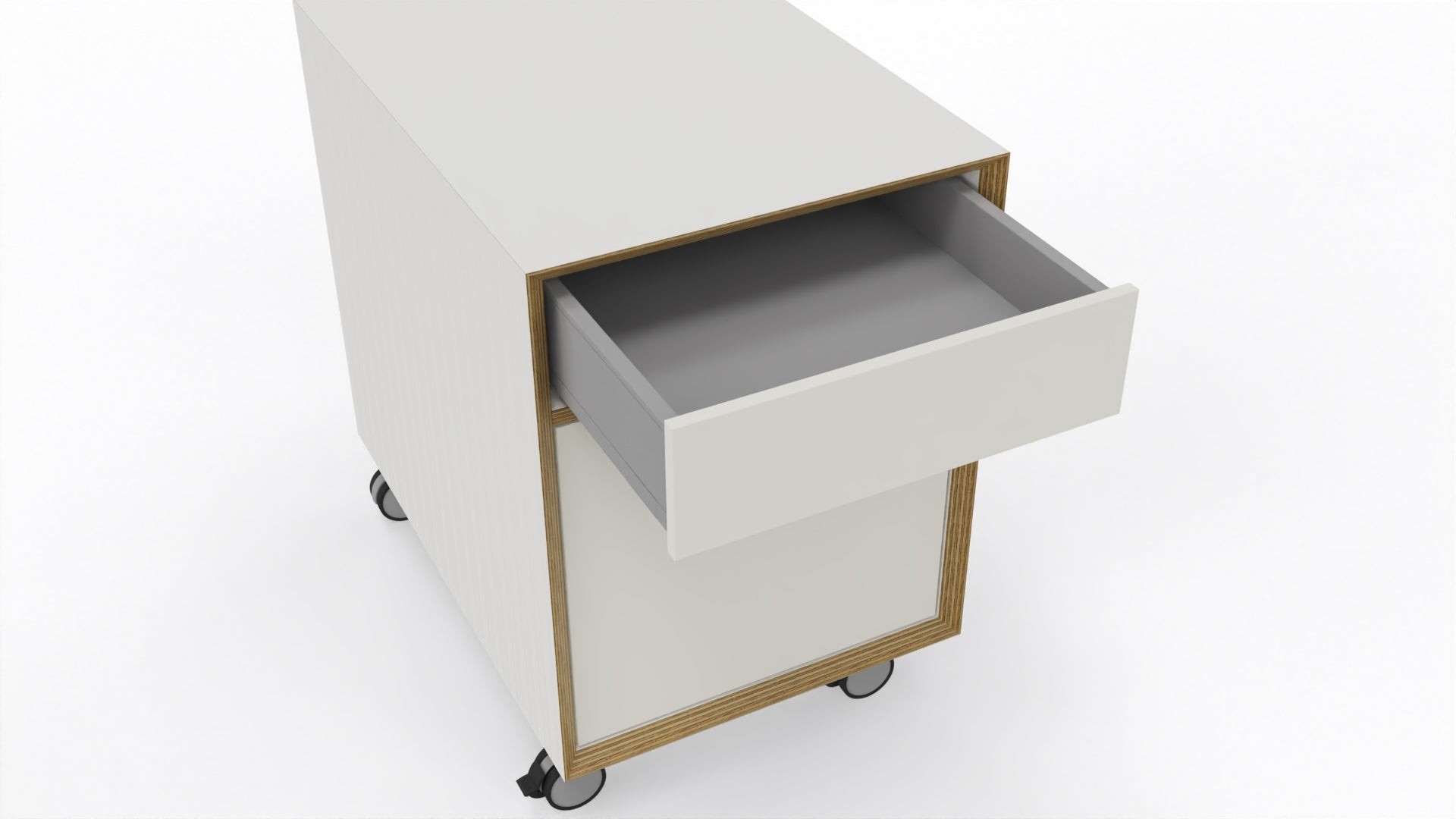 Bridge Rollcontainer rechts in Weiss präsentiert im Onlineshop von KAQTU Design AG. Rollcontainer ist von Müller Möbelwerkstätten