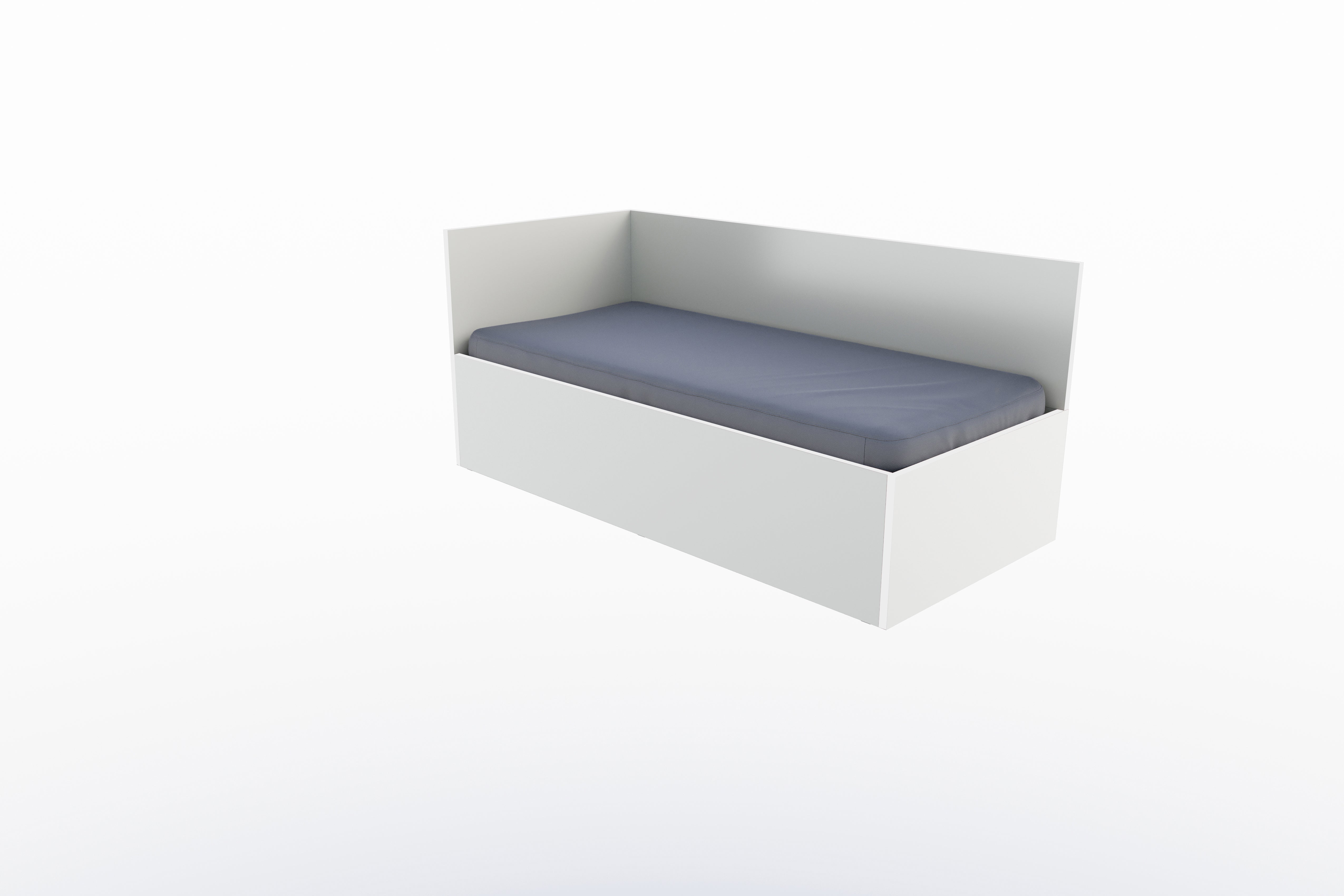 Corner Bett 90 x 200 links in Weiss präsentiert im Onlineshop von KAQTU Design AG. Bett ist von Müller Möbelwerkstätten