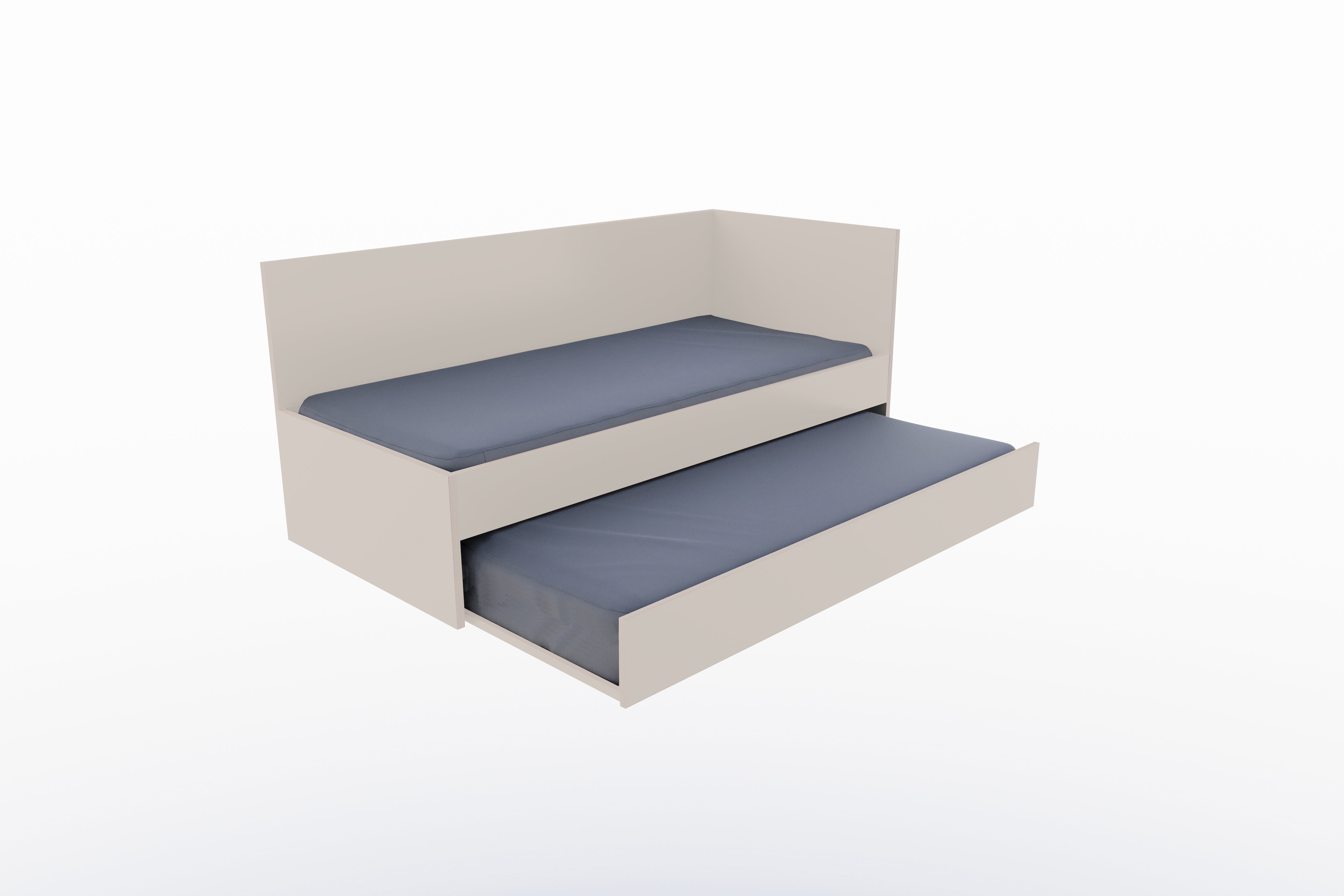 Corner Bett mit ausziehbarer Liegefläche 90 x 200 rechts in Kaschmirgrau präsentiert im Onlineshop von KAQTU Design AG. Bett ist von Müller Möbelwerkstätten