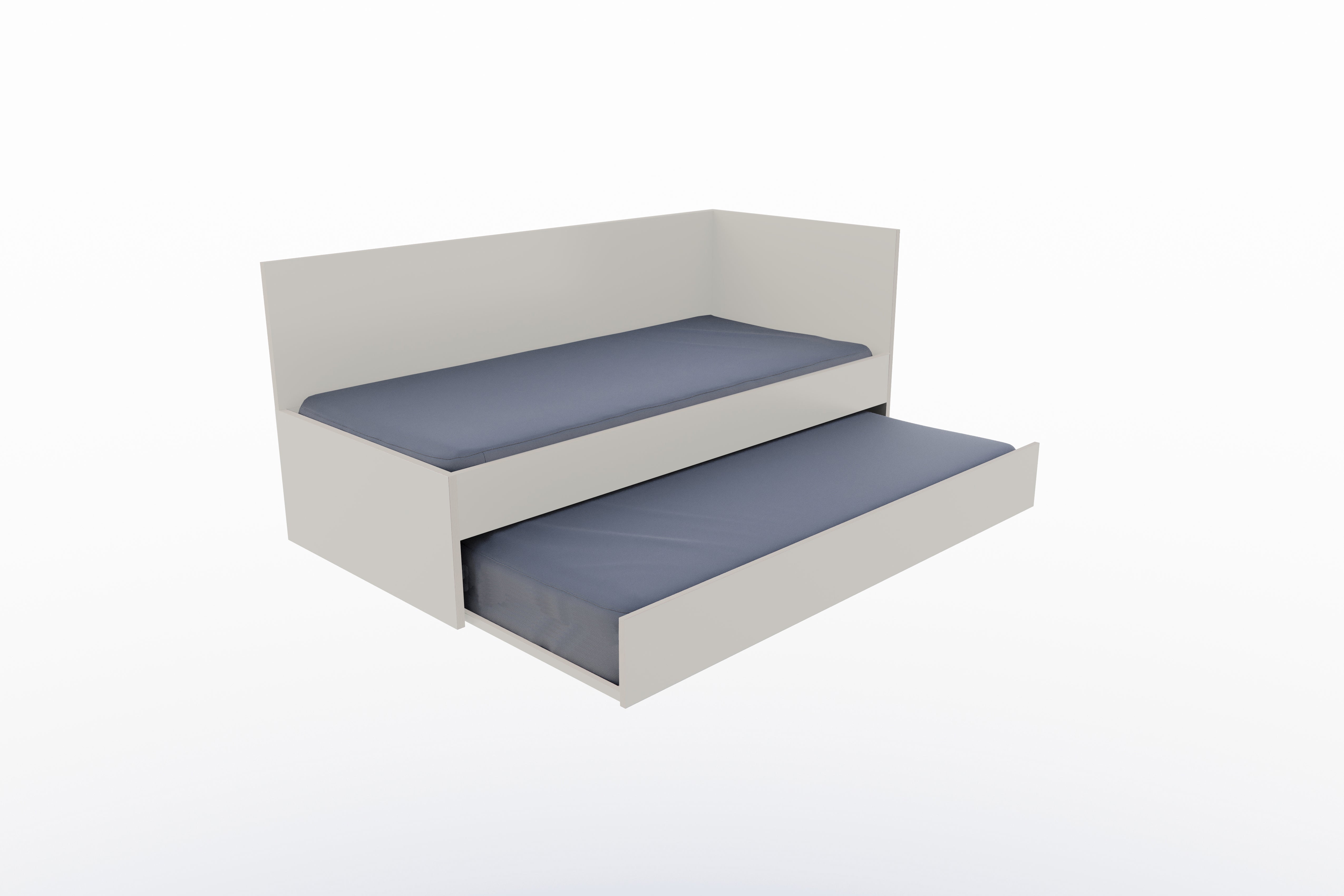 Corner Bett mit ausziehbarer Liegefläche 90 x 200 rechts in Steingrau präsentiert im Onlineshop von KAQTU Design AG. Bett ist von Müller Möbelwerkstätten