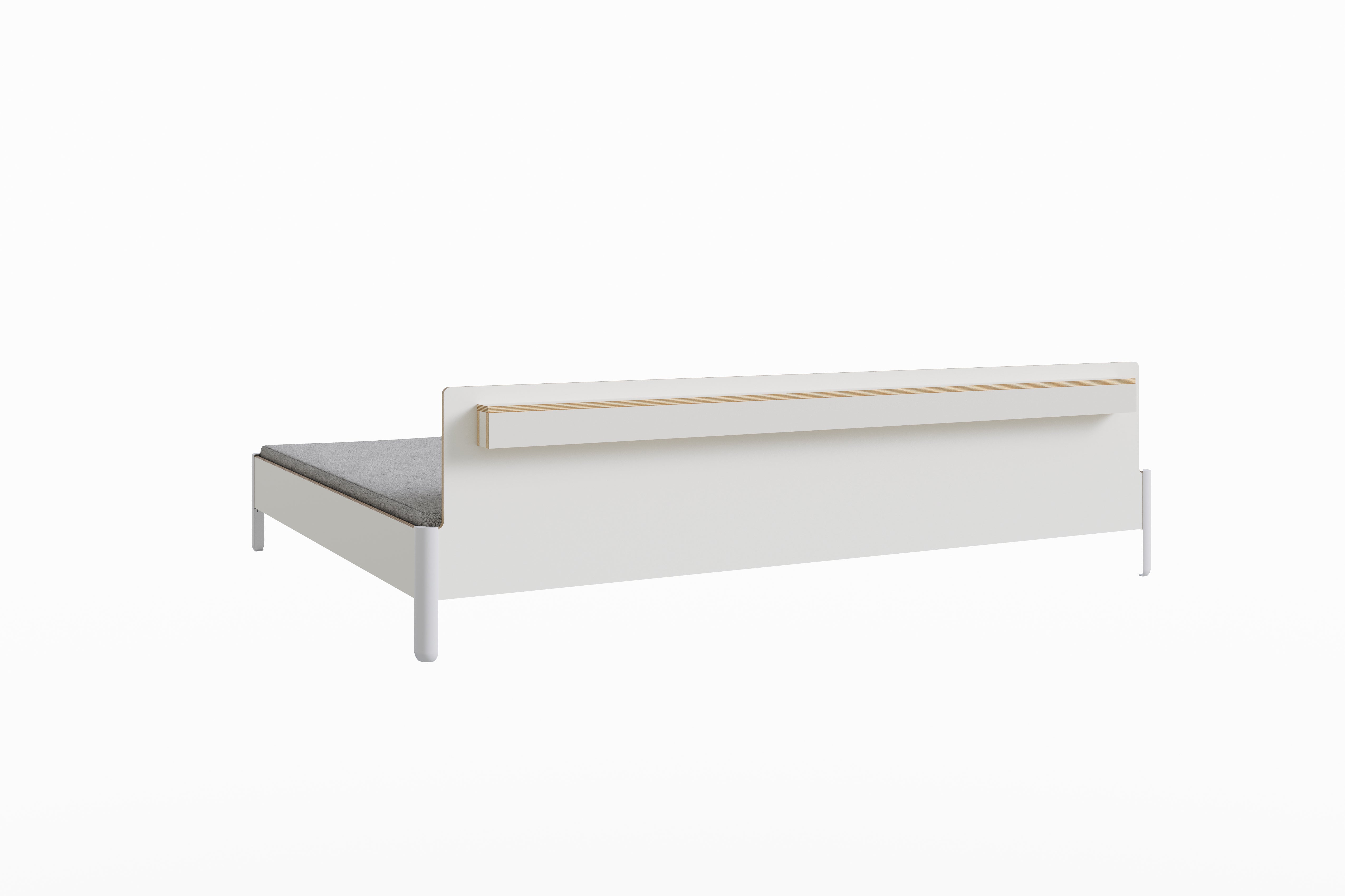 Nait Family Bett mit Kopfteil in Weiss präsentiert im Onlineshop von KAQTU Design AG. Bett ist von Müller Möbelwerkstätten