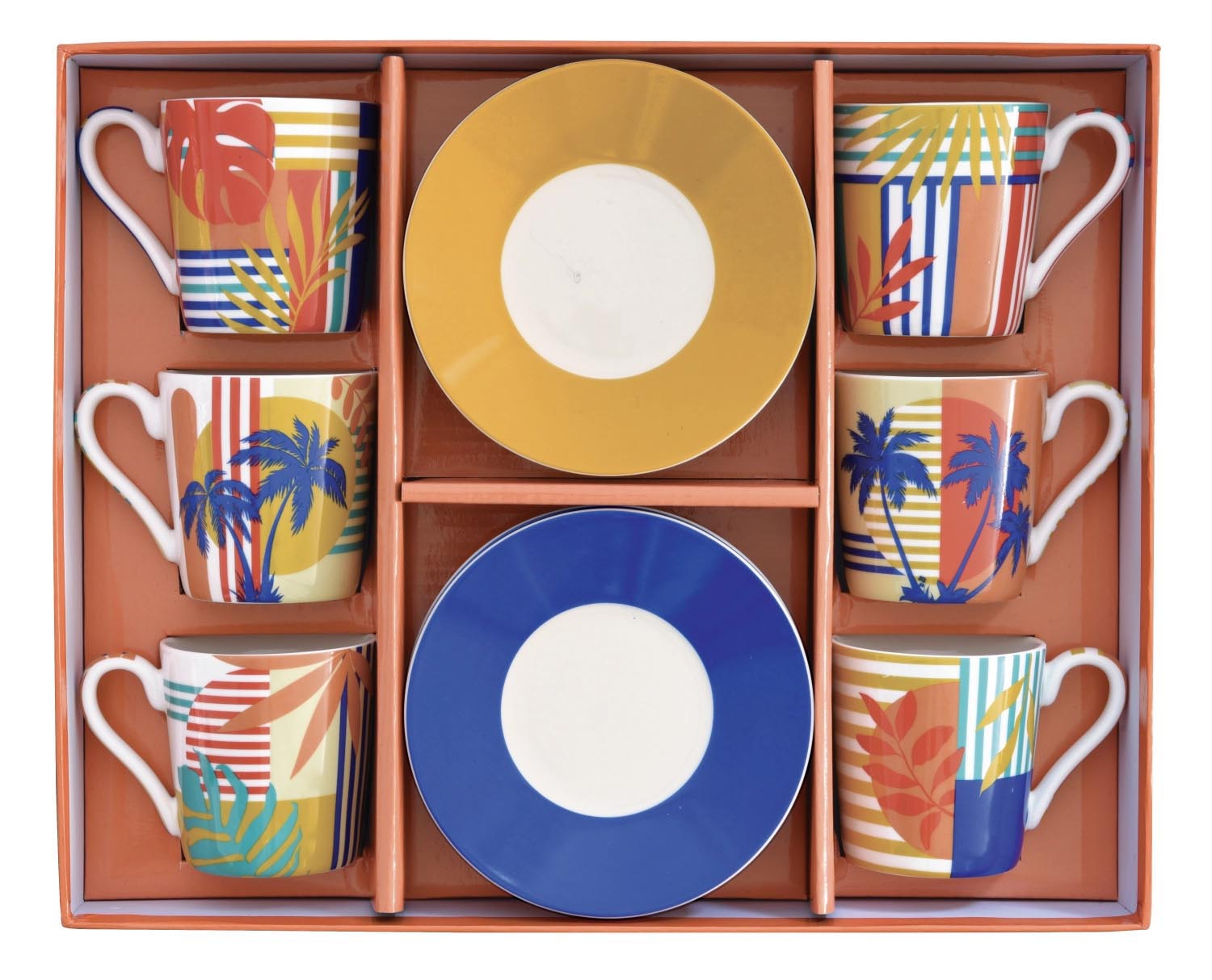 Coffee Mania 6er Espr.-Tasse m. Untert. Baha 100ml in Mehrfarbig präsentiert im Onlineshop von KAQTU Design AG. Espressotassen ist von Easy Life