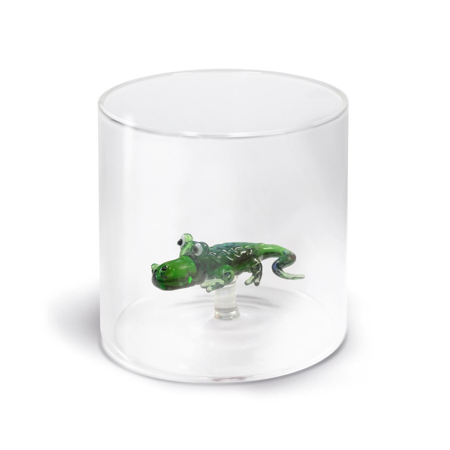 Glas aus Borosilikat 250ml Alligator in Grün präsentiert im Onlineshop von KAQTU Design AG. Glas ist von Easy Life