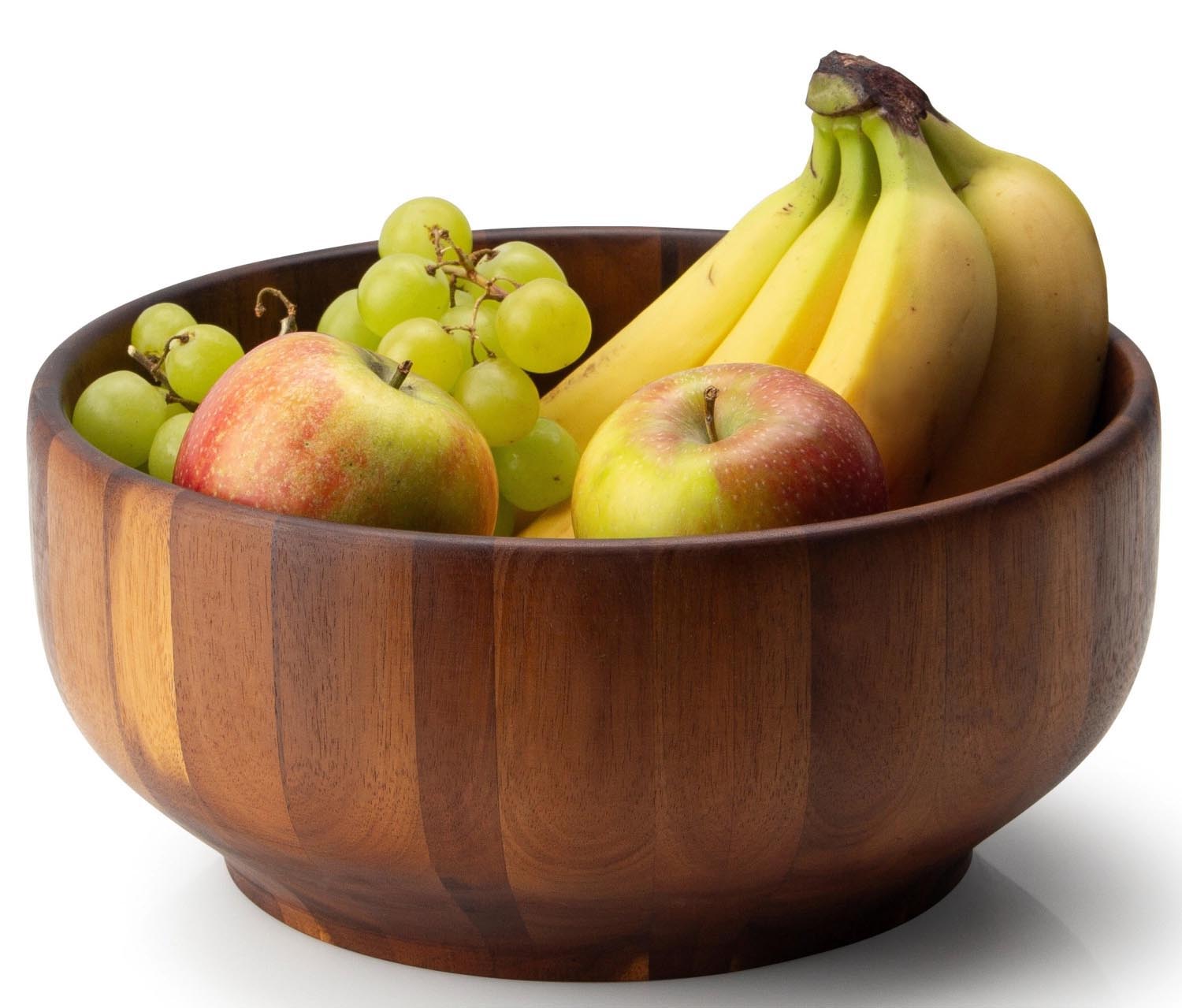 Elegante Akazienholz-Schüssel, 26 cm Durchmesser, von Continenta. Perfekt für Salate oder Obst, langlebig und stilvoll.