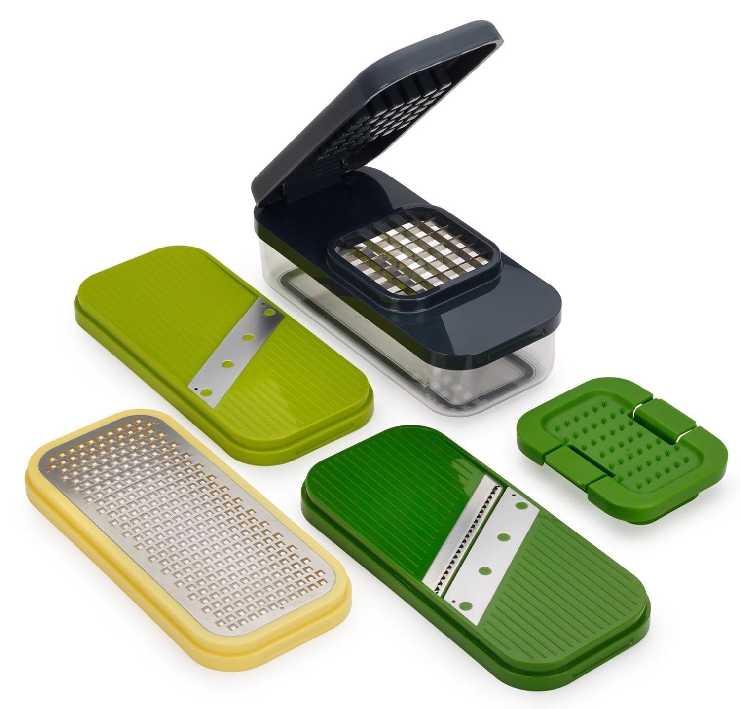 Praktisches 4-teiliges Multi-Prep Set von Joseph Joseph in bunten Farben, ideal für vielseitige Küchenvorbereitungen.