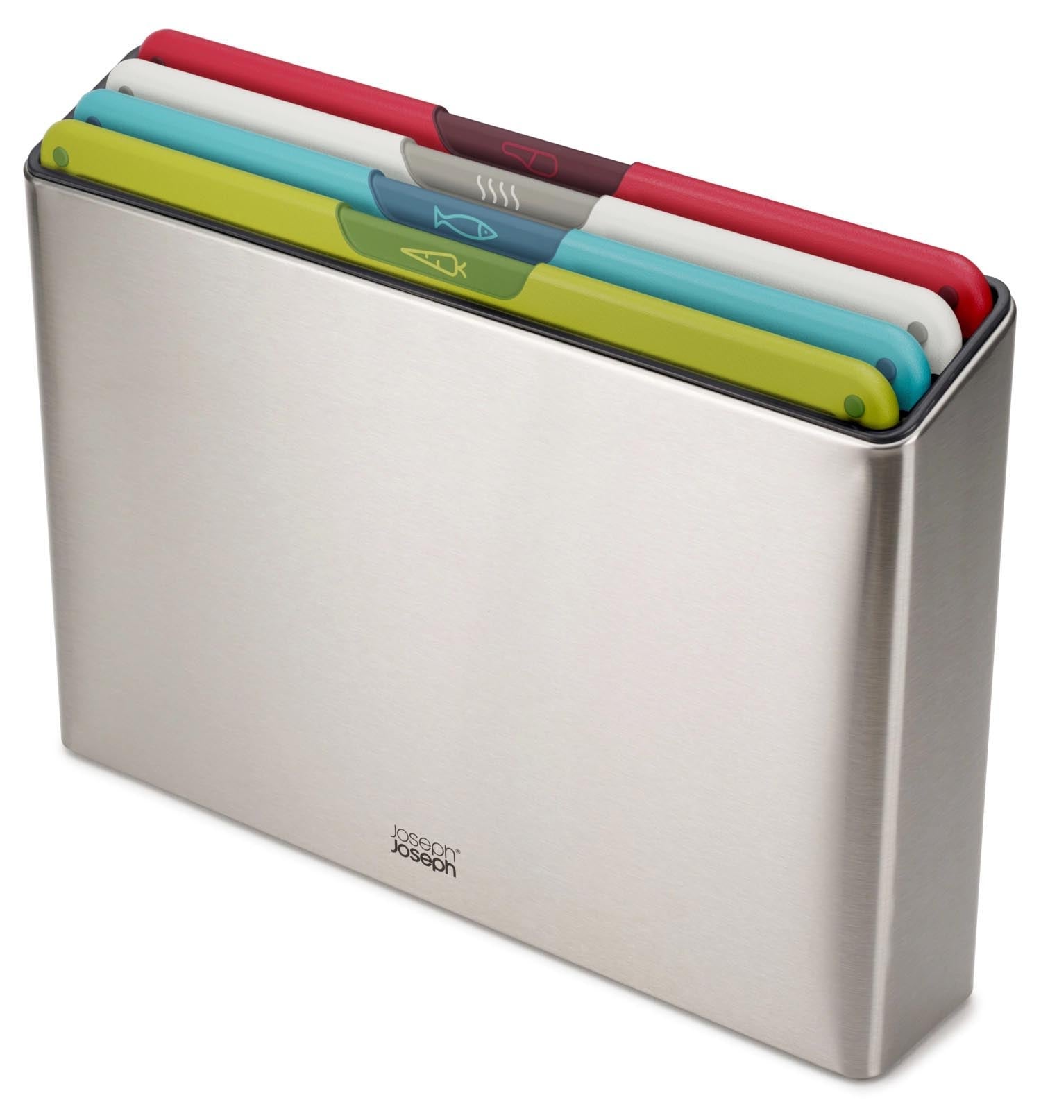 Folio Icon 4tlg. Edelstahl multicolor in Mehrfarbig präsentiert im Onlineshop von KAQTU Design AG. Schneidbrett ist von Joseph Joseph