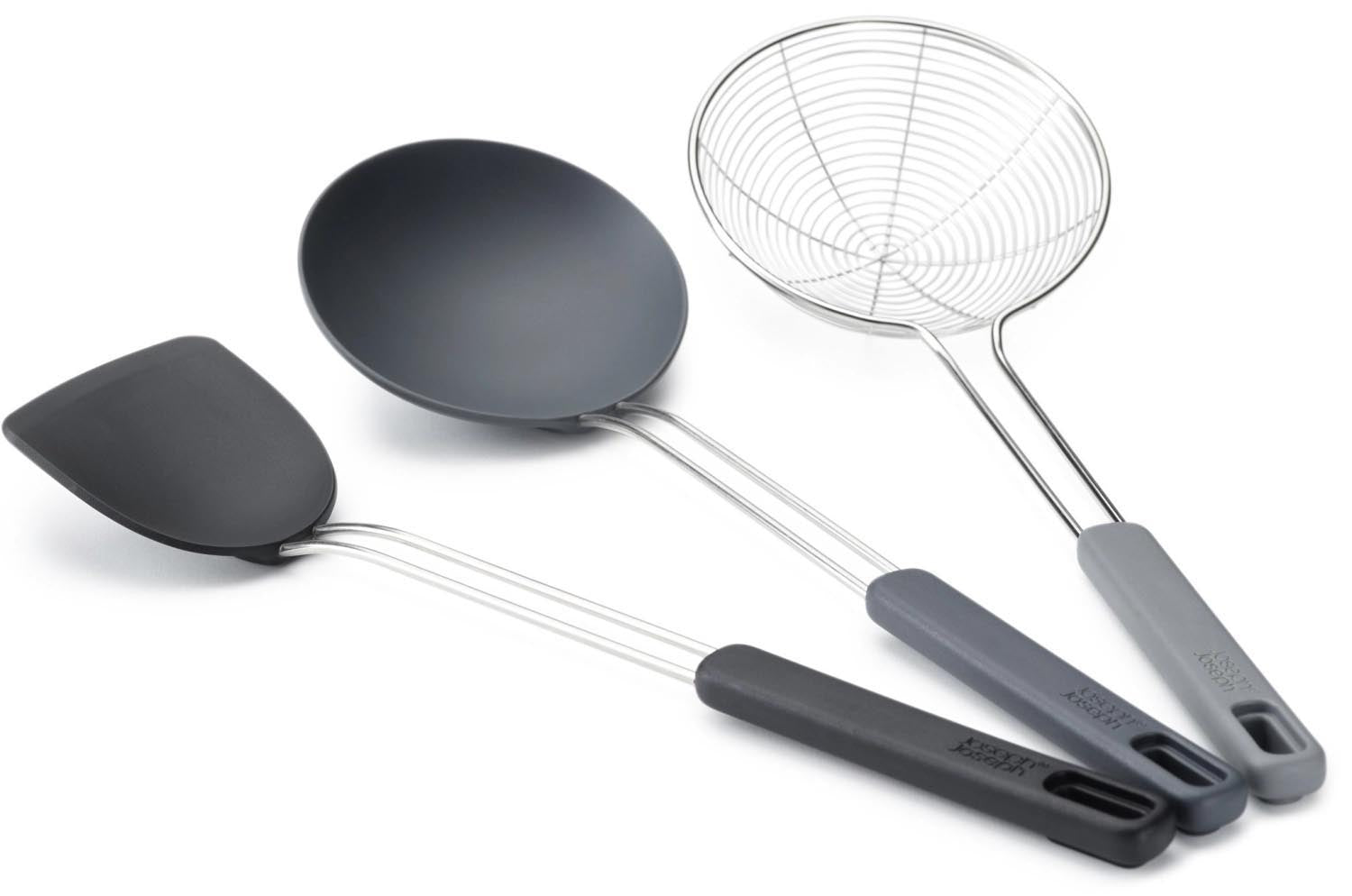 3er Set Nest Fusion Wok-Set in Schwarz präsentiert im Onlineshop von KAQTU Design AG. Kochbesteck ist von Joseph Joseph