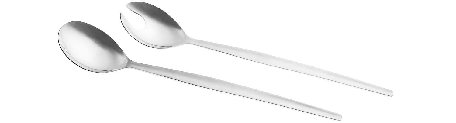 2tlg. Salatbesteck Set 26cm in Silber präsentiert im Onlineshop von KAQTU Design AG. Besteck ist von Lagotto